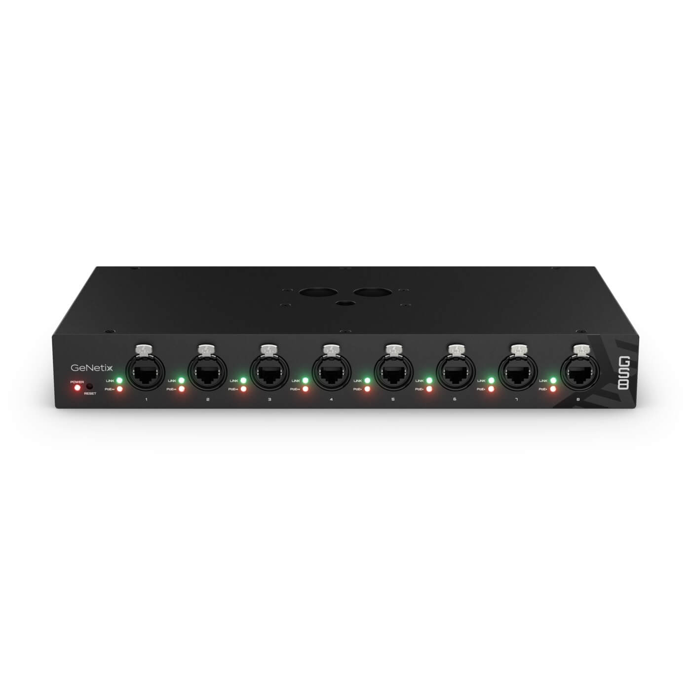 ChamSys GeNetix GS8 - 8-Port PoE Unmanged Gigabit Network Switch, front