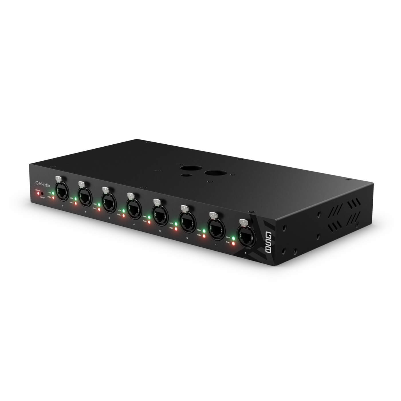 ChamSys GeNetix GS8 - 8-Port PoE Unmanged Gigabit Network Switch, left