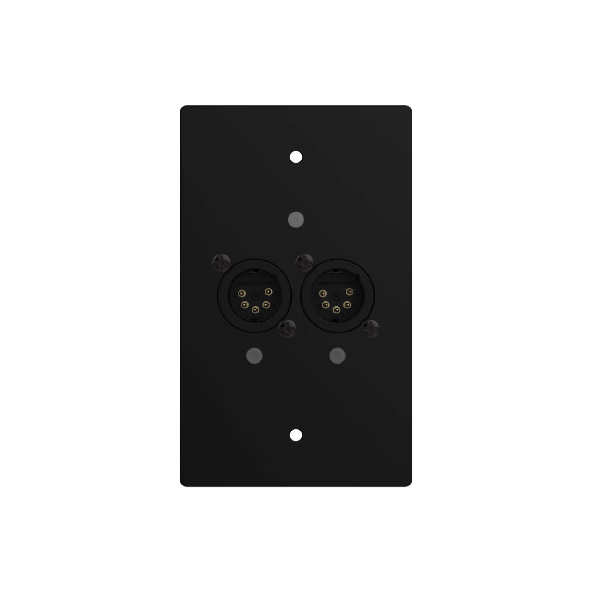 ChamSys GeNetix GW2I - US 2-Port Wall Mount Node DMX In Ports, Male, black faceplate