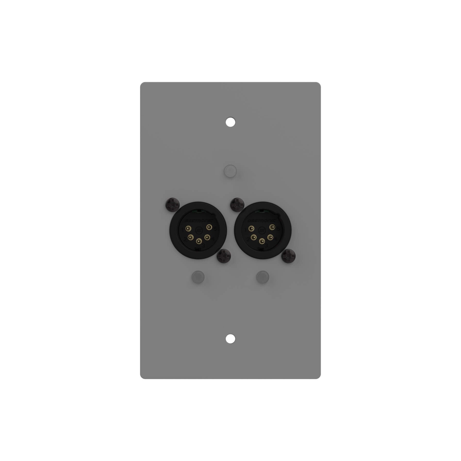 ChamSys GeNetix GW2I - US 2-Port Wall Mount Node DMX In Ports, Male, white faceplate