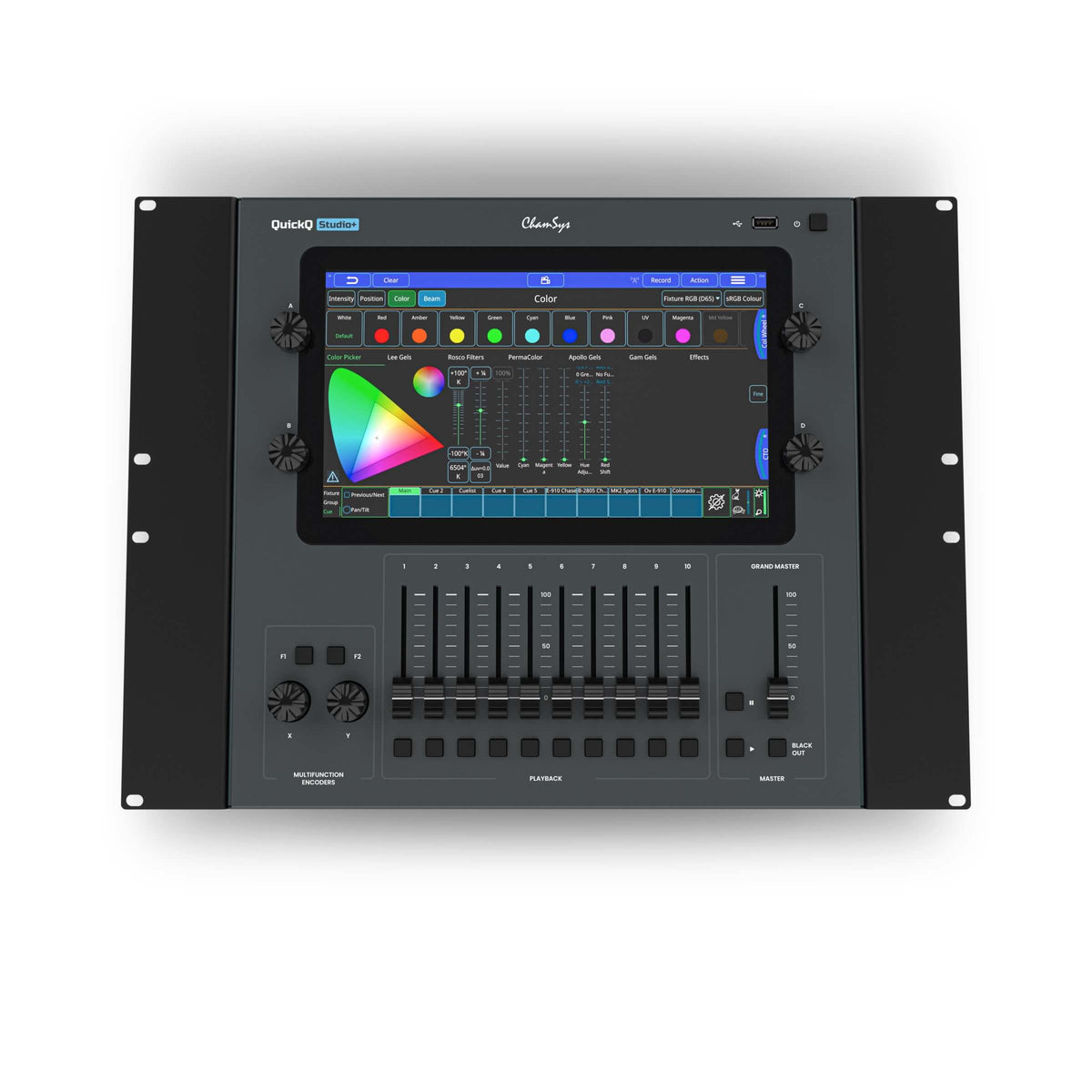 ChamSys Studio+ Lighting Control Console with 19" rack ears, top