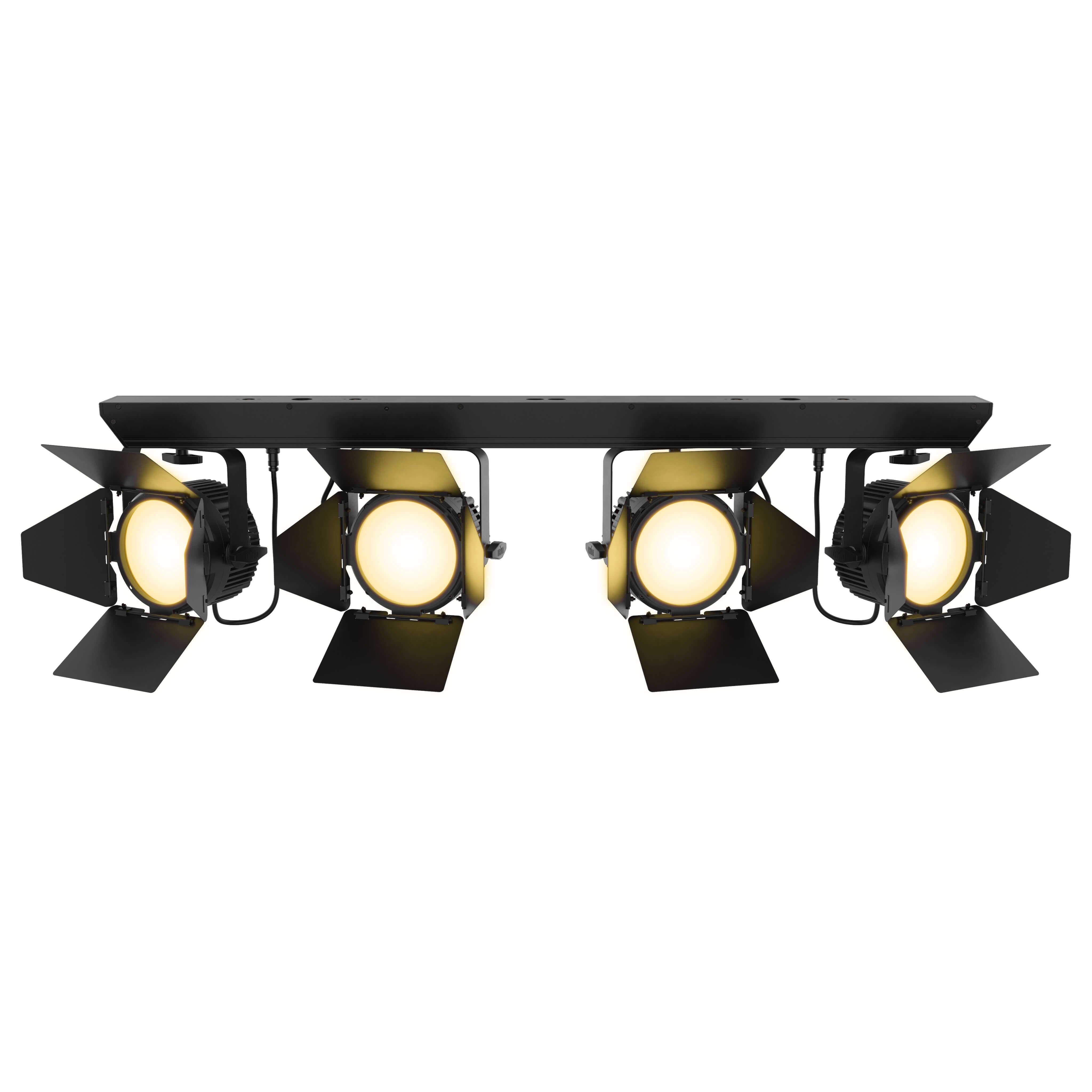 Chauvet Professional COLORdash Par Bar 4 - 4-Head Wash Lighting Array, front with barndoors