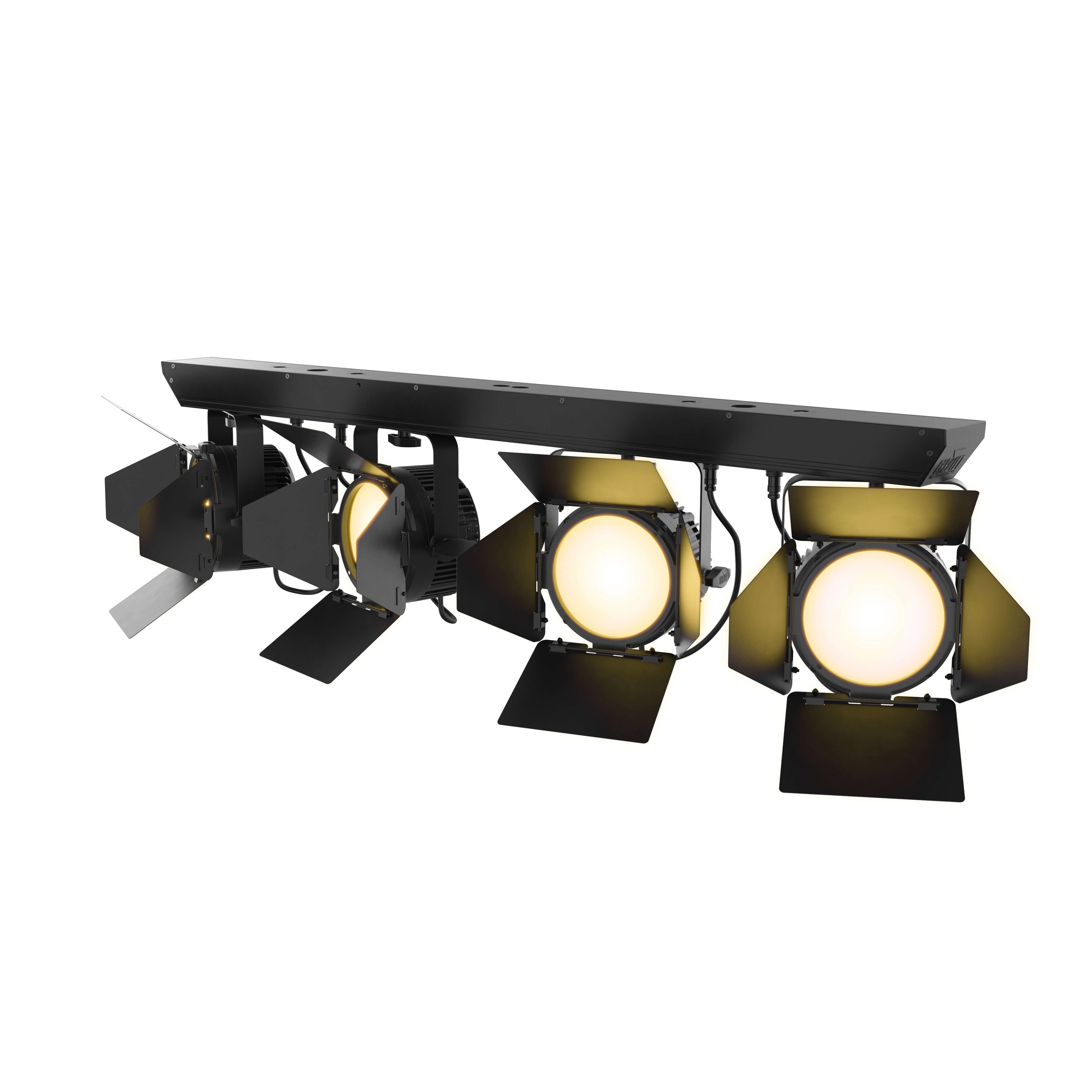 Chauvet Professional COLORdash Par Bar 4 - 4-Head Wash Lighting Array, left with barndoors