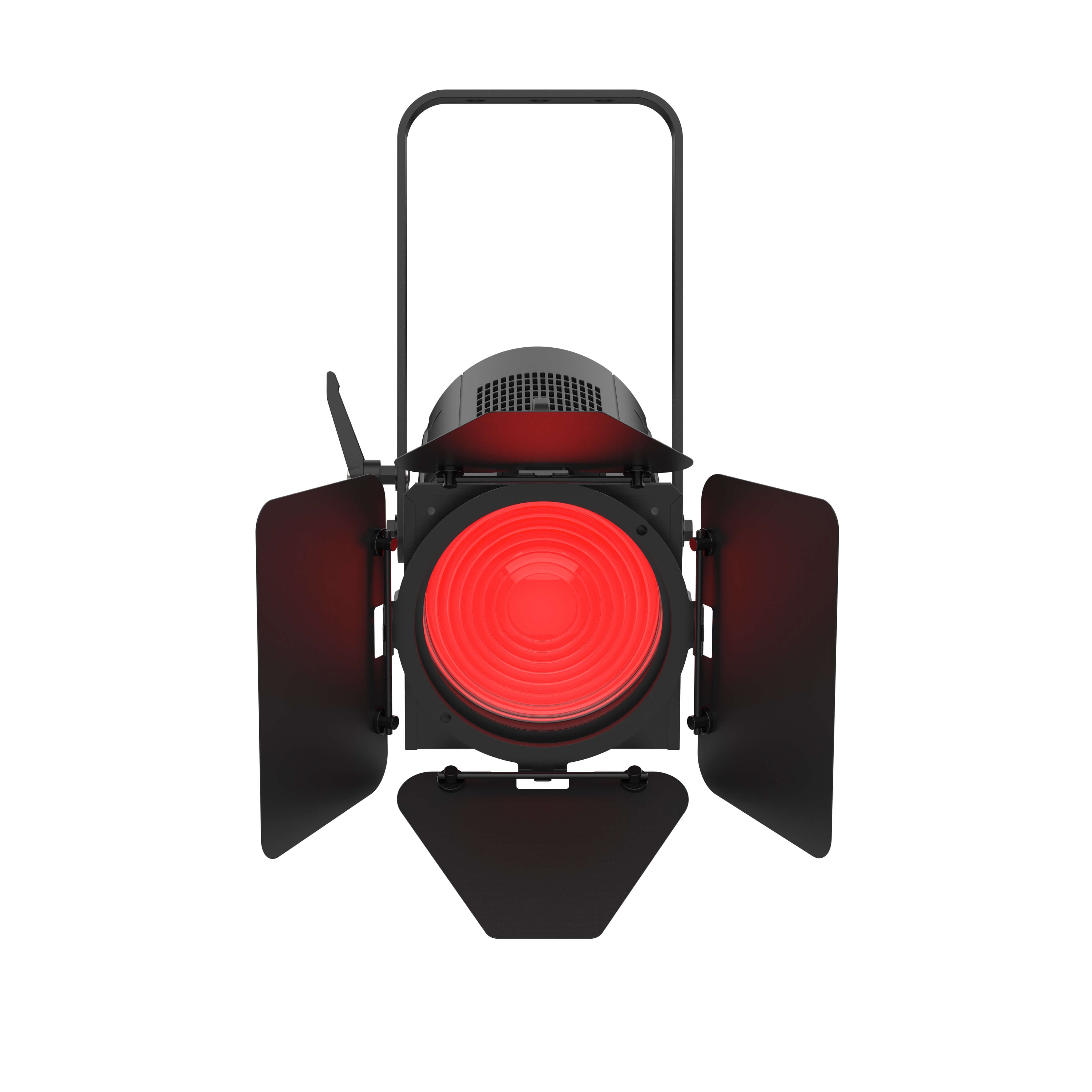 Chauvet DJ EVE F-160 ZQ - 160W RGBW LED Full-Color Fresnel, front barndoors