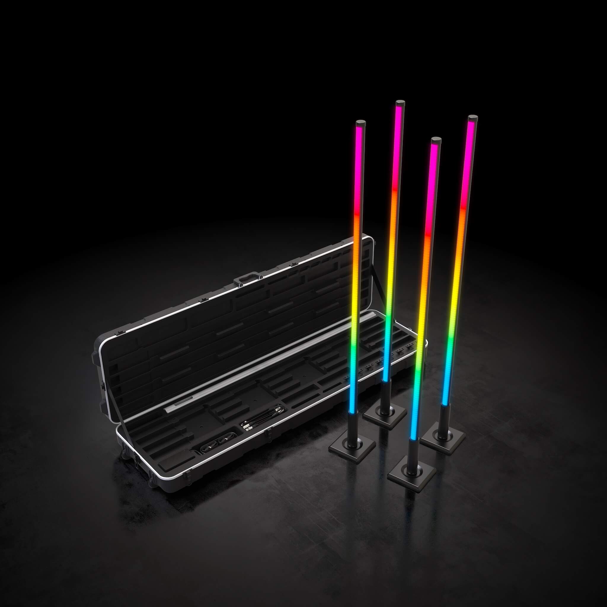 Chauvet DJ Freedom Flex Stick X4 - Wireless LED Stick Lights, 4-pack and case