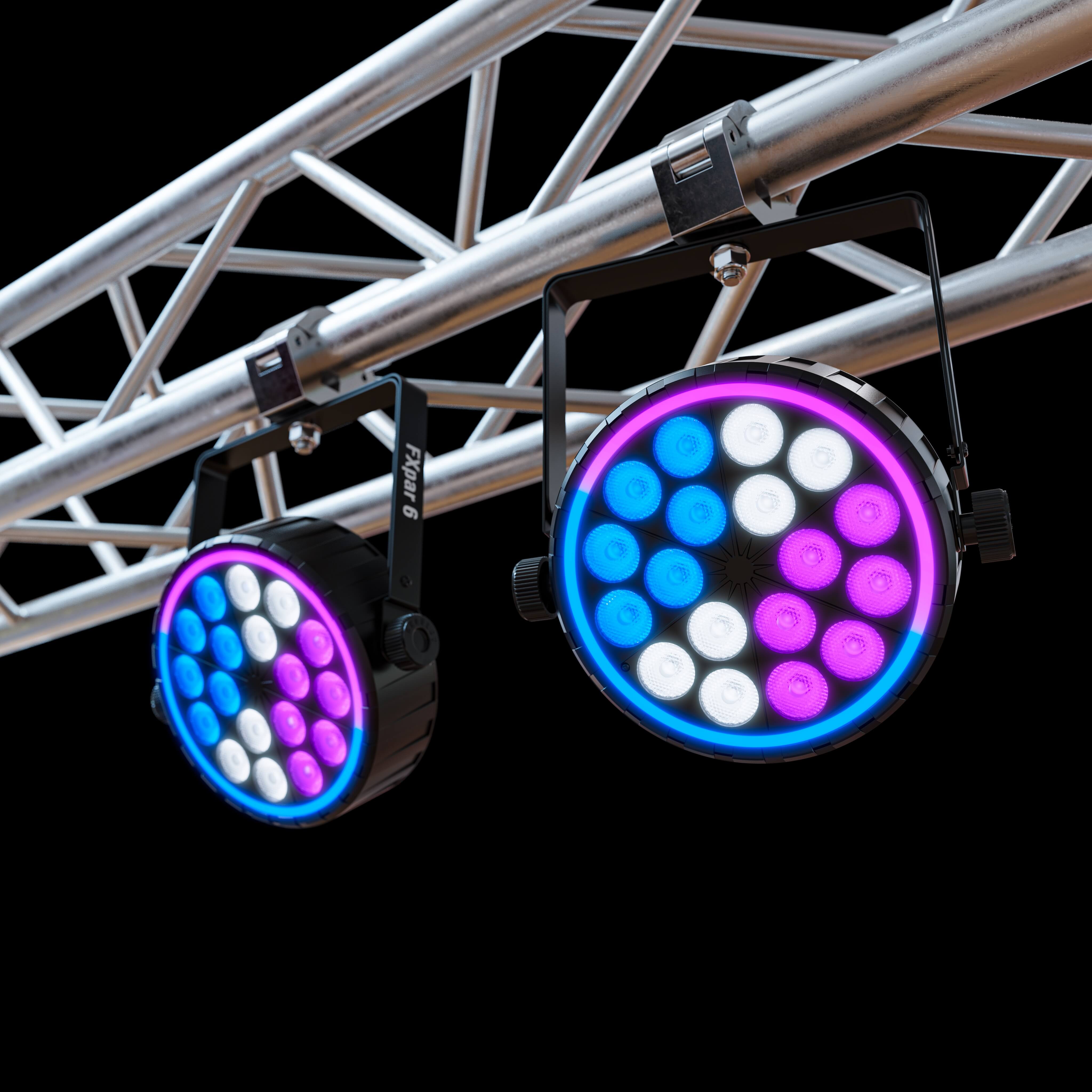 Chauvet DJ FXPar 6 - RGBW LED Effects Par With RGB Outer Ring, blue-purple