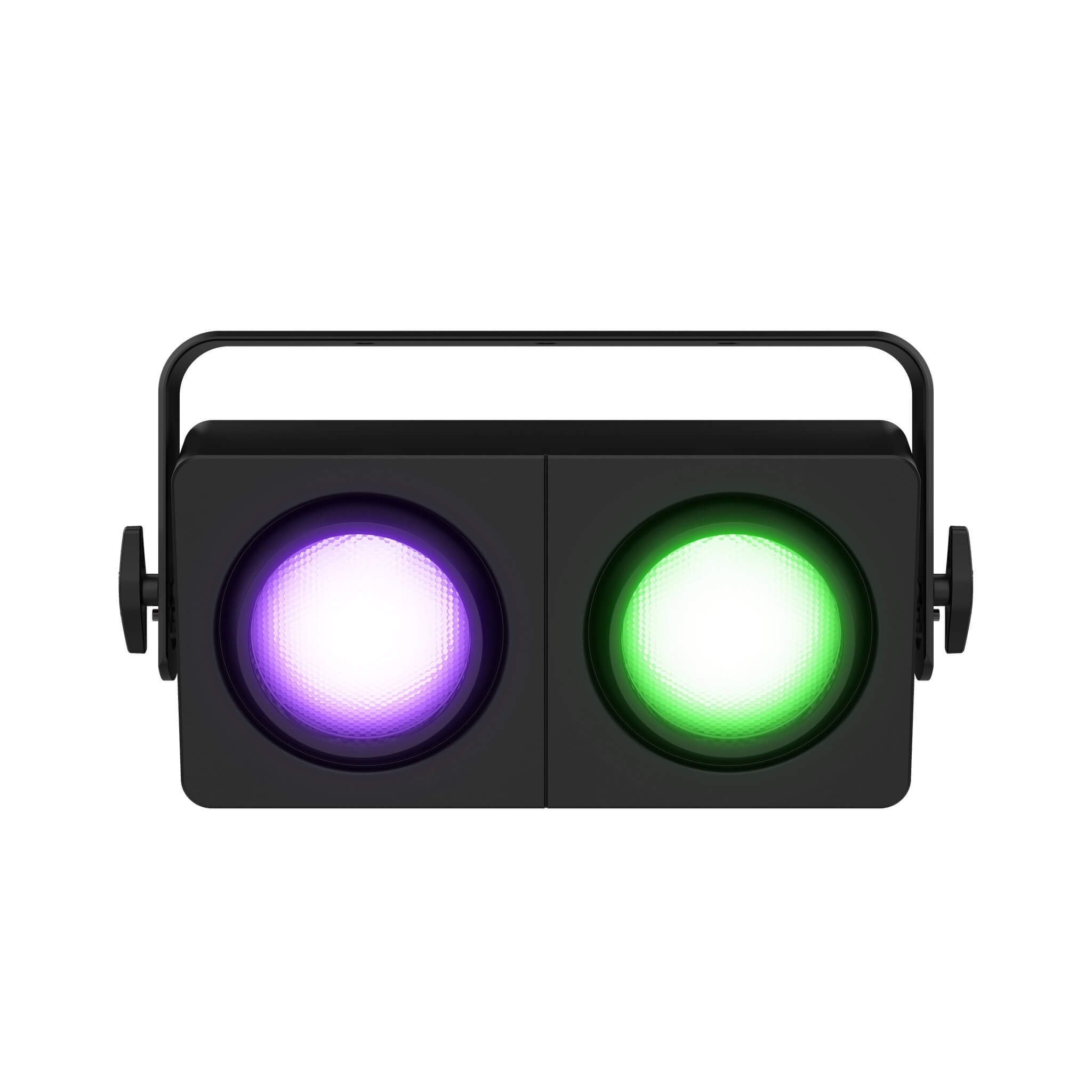 Chauvet DJ Shocker P2 - RGBA+WW LED Dual Lens, Dual Zone Blinder, purple and green