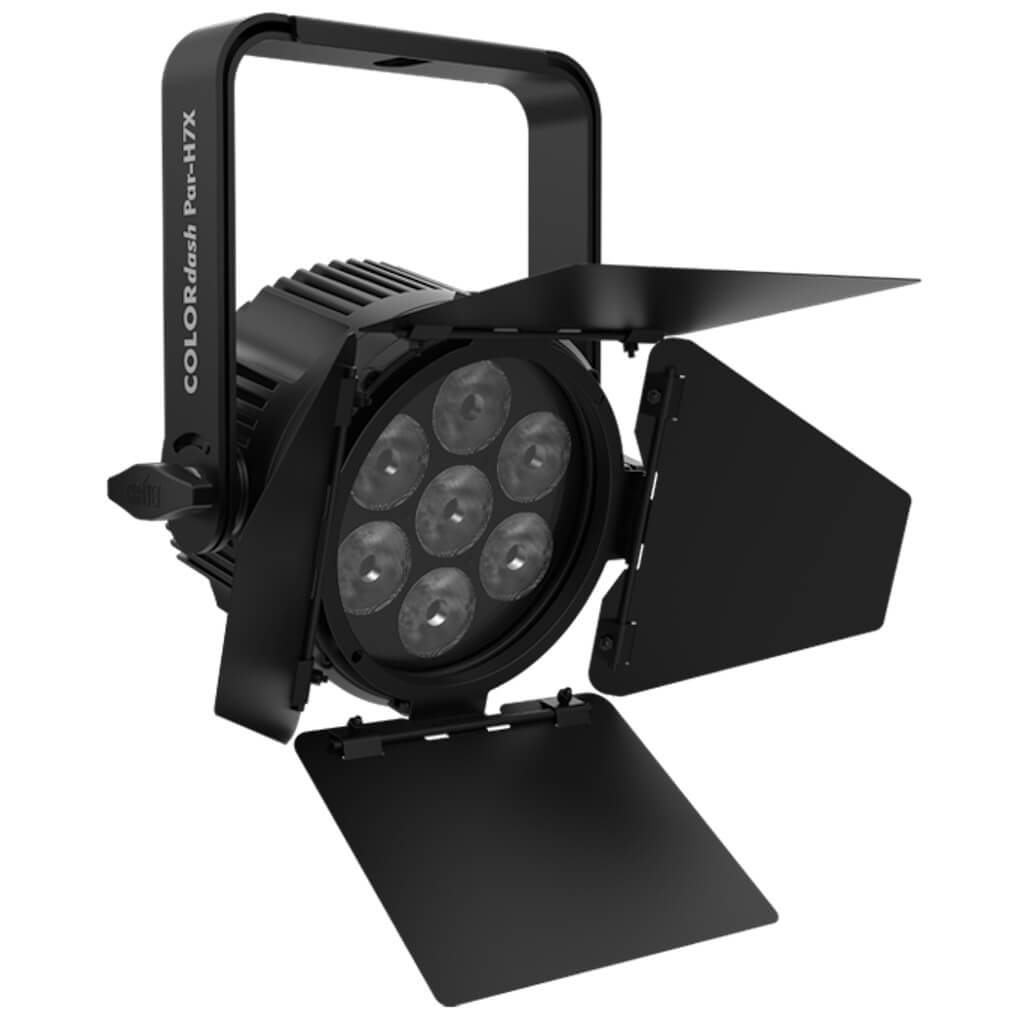 Chauvet Professional COLORdash Par H7X Barndoor, shown with light fixture