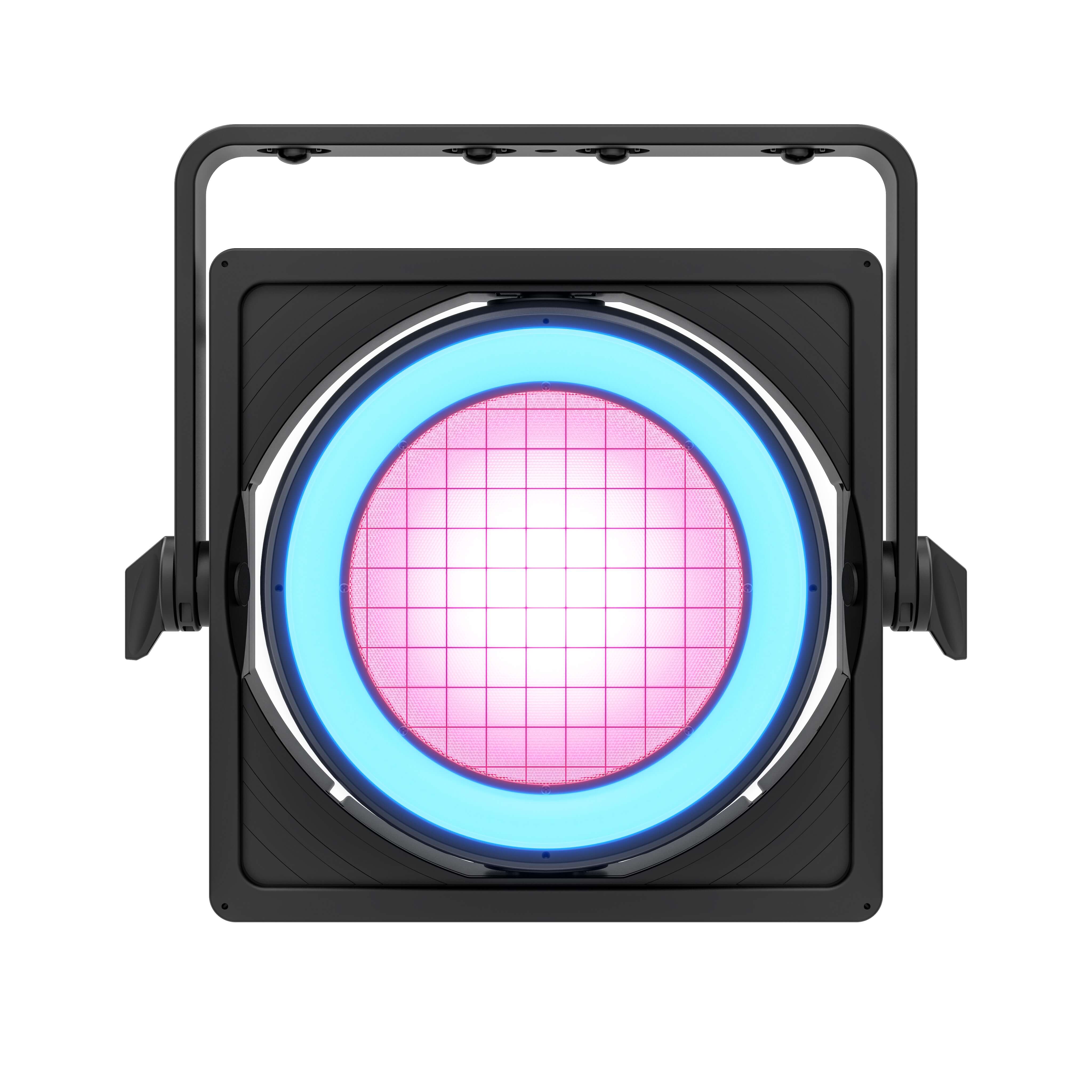 Chauvet Professional STRIKE Array Ultra - RGBA-WW LED Blinder, front magenta enter with blue outer FX ring