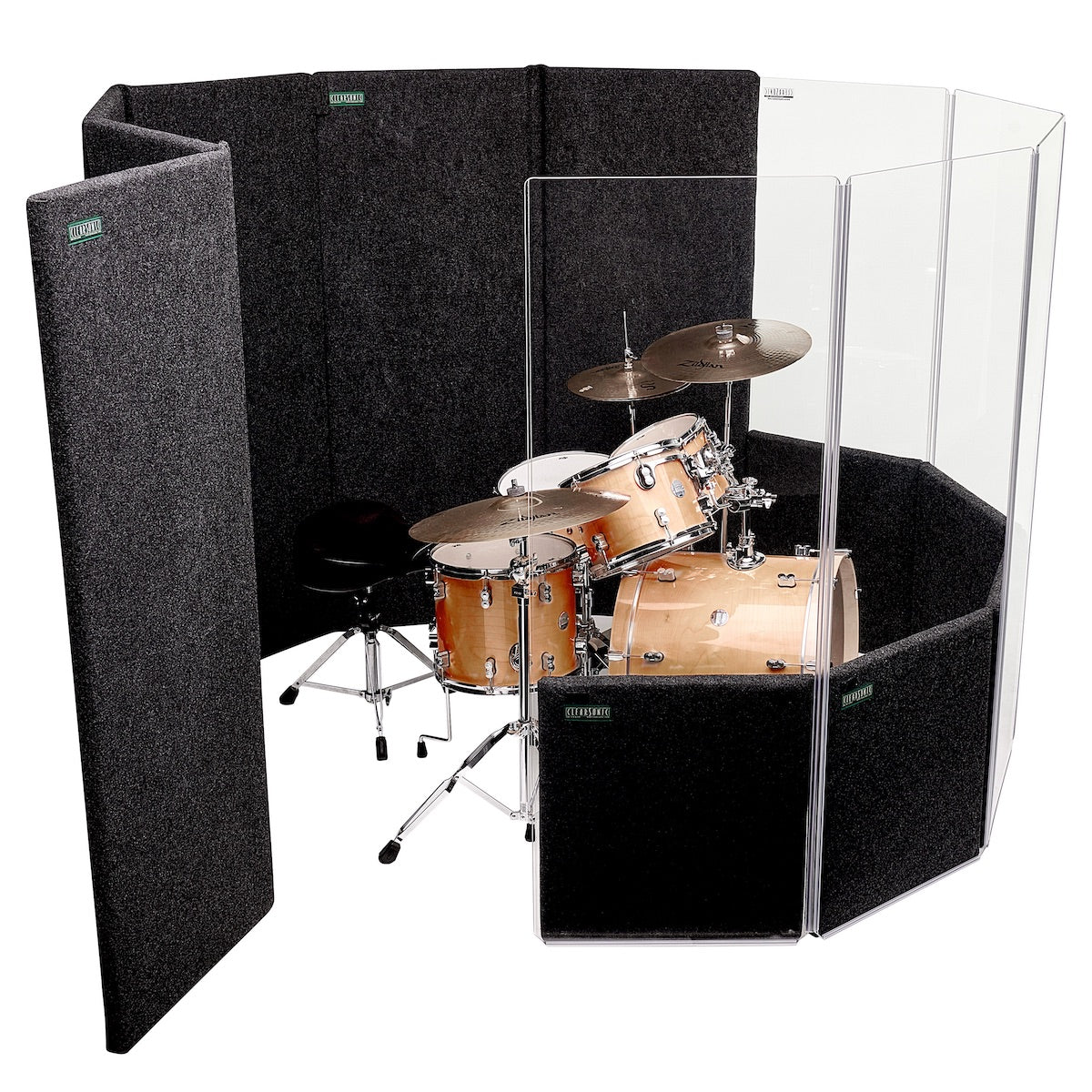 ClearSonic IPC - IsoPac C Drum Isolation Booth, shown with door open