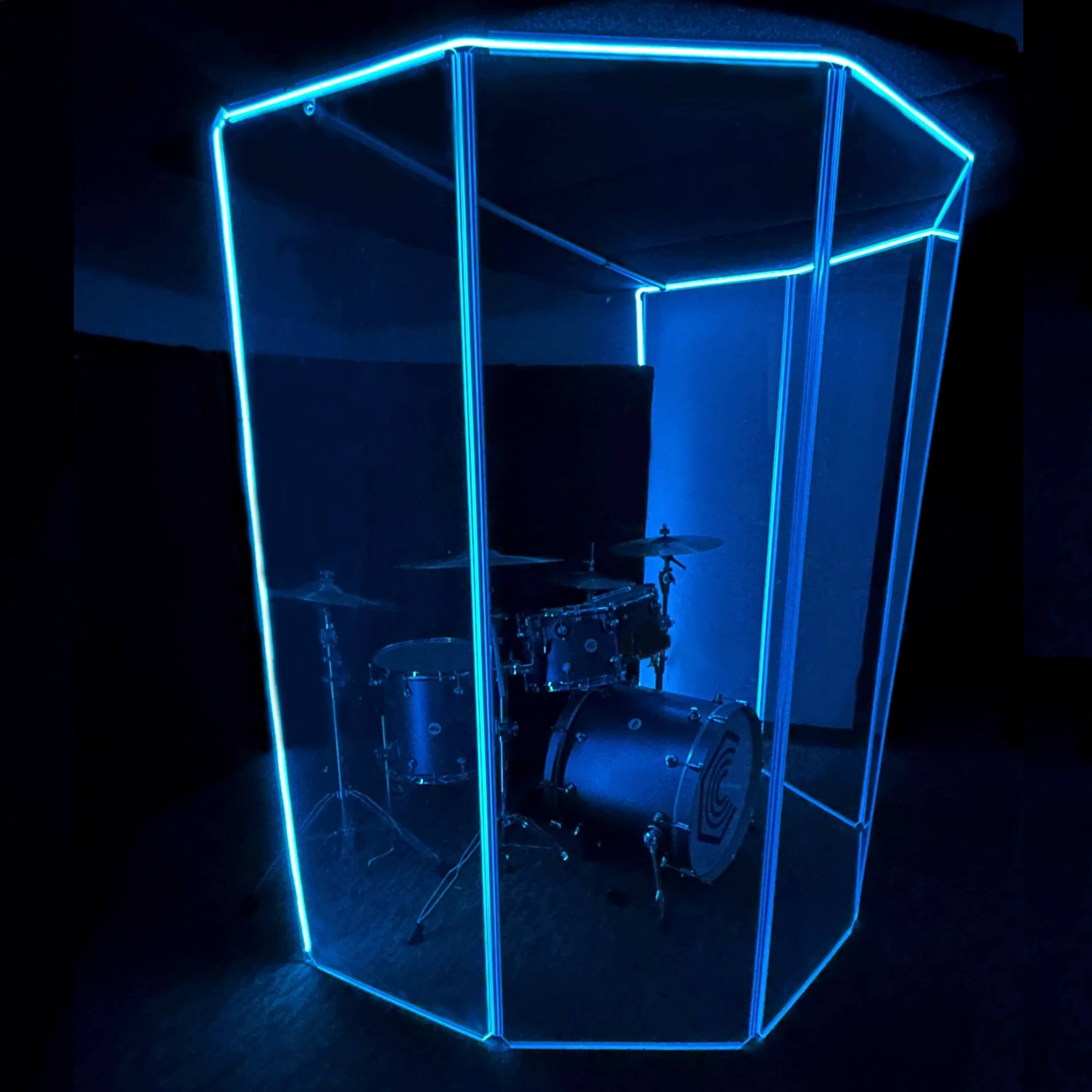 ClearSonic LightPac Large - Universal Drum Shield LED Light Kit, blue