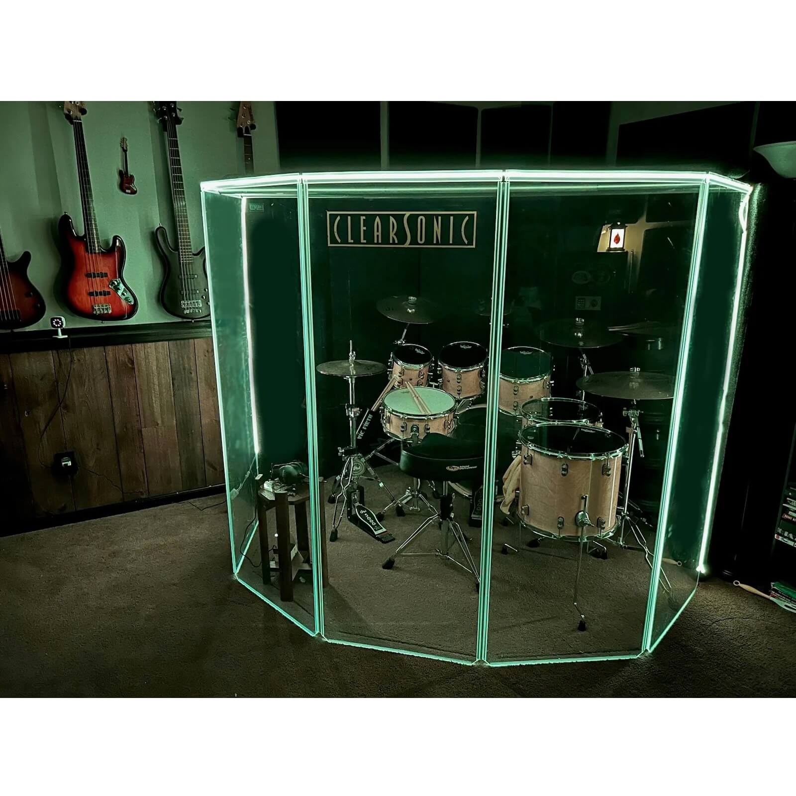 ClearSonic LightPac Medium - Universal Drum Shield LED Light Kit, green
