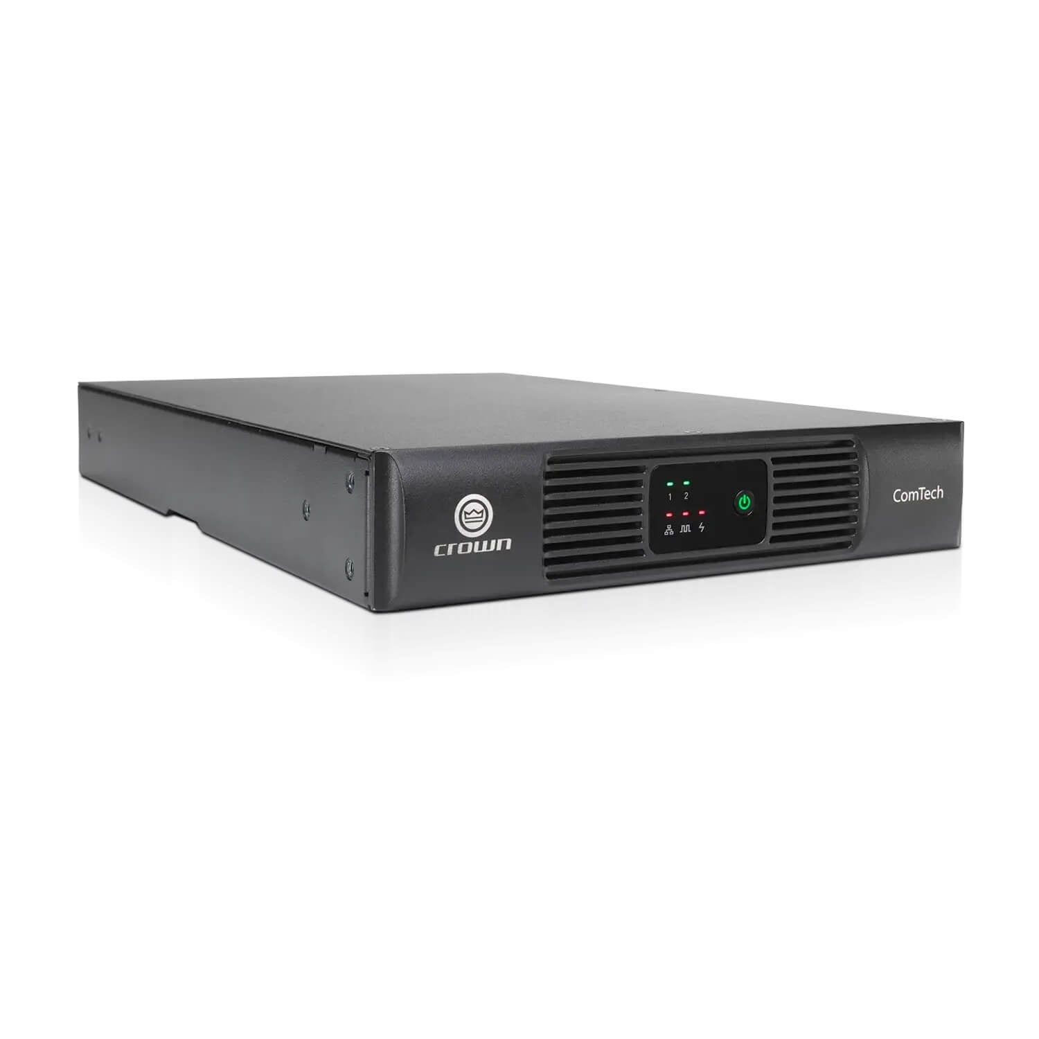 Crown CTD-2125 - ComTech D Series Compact 2-ch Power Sharing Amplifier with DSP and Dante, angle
