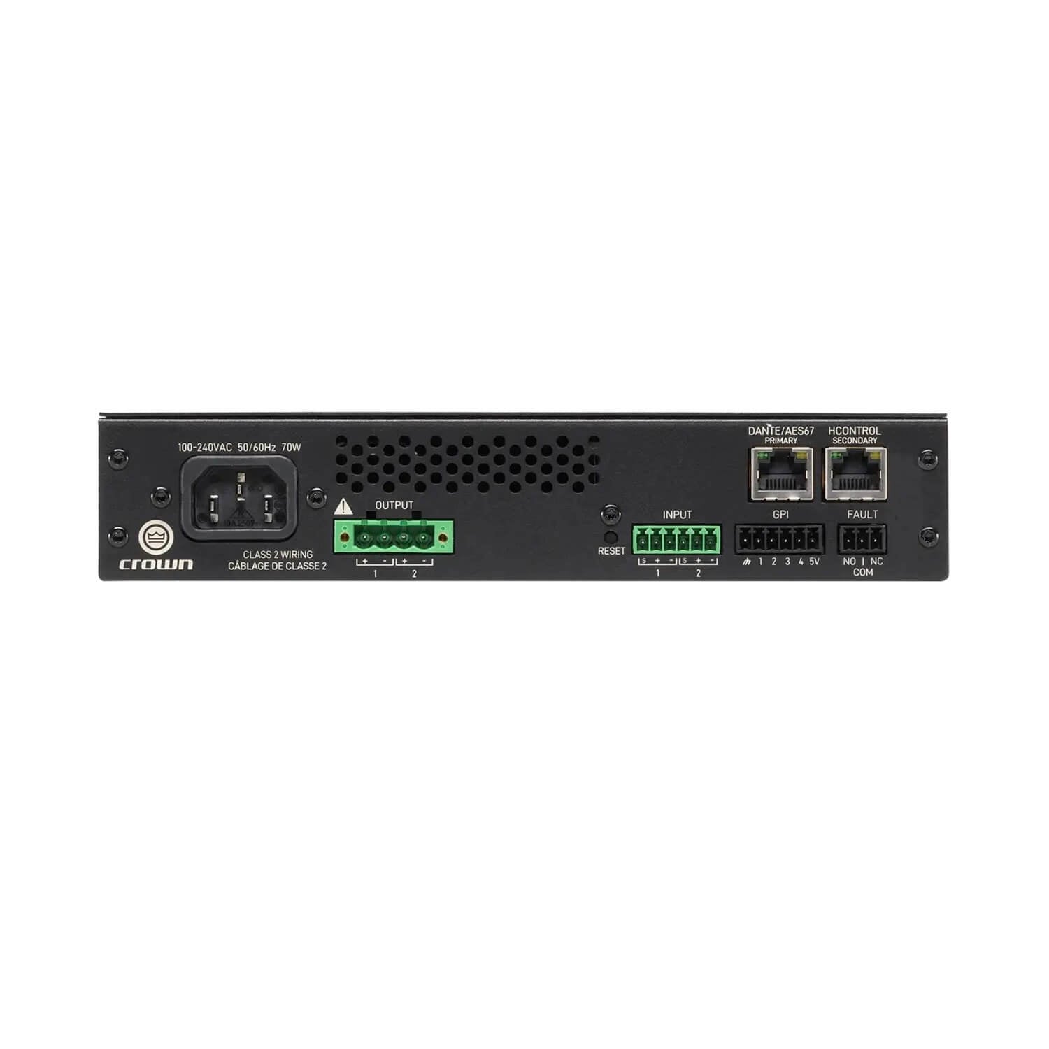 Crown CTD-2125 - ComTech D Series Compact 2-ch Power Sharing Amplifier with DSP and Dante, rear