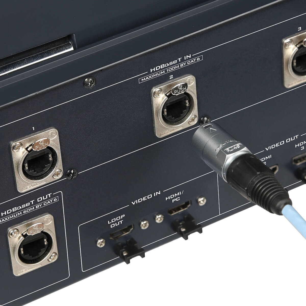 DataVideo HS-1600T MARK II - 4-ch HD HDBaseT Portable Video Streaming Studio, closeup