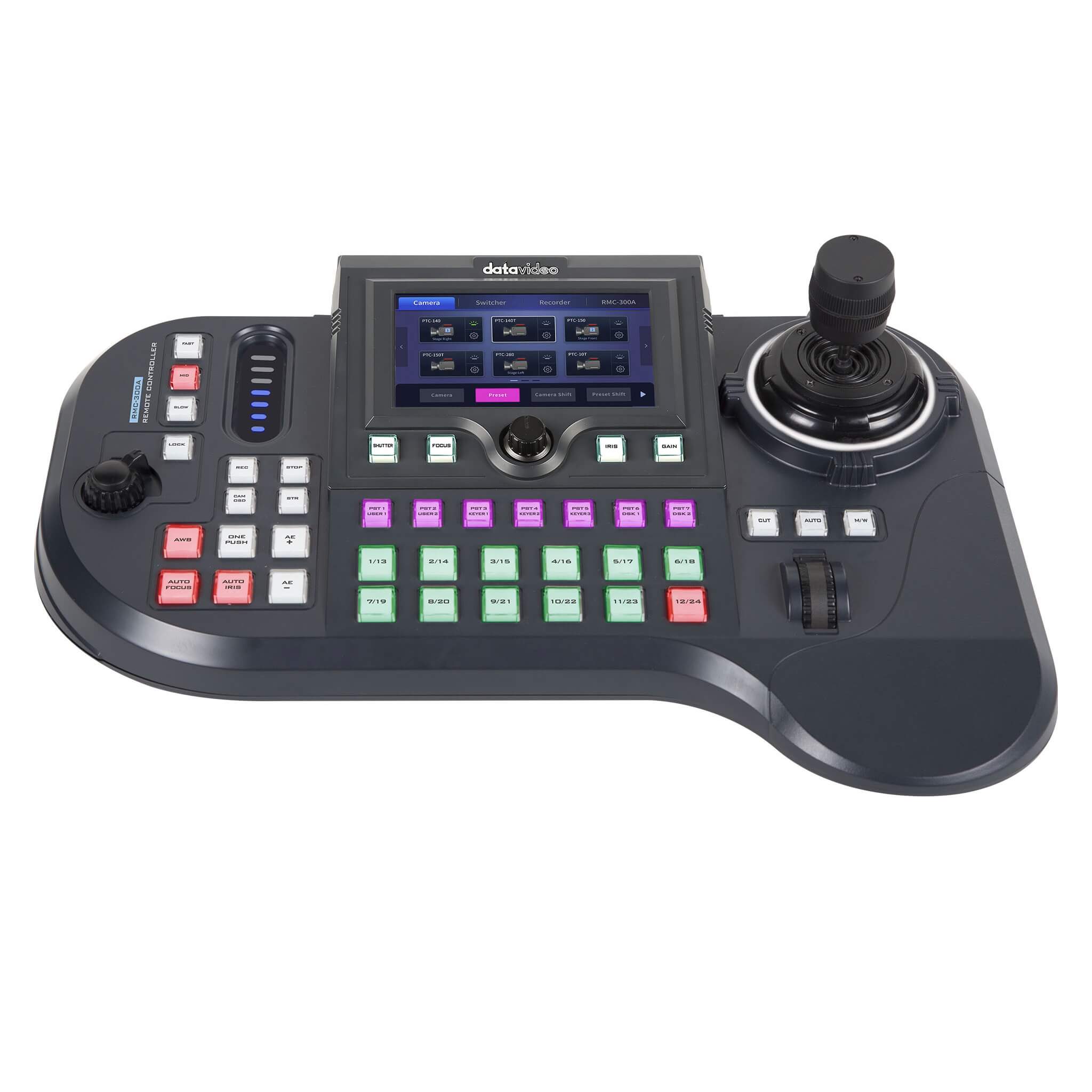 DataVideo RMC-300A - Universal IP and Serial PTZ Camera Controller, front tilt