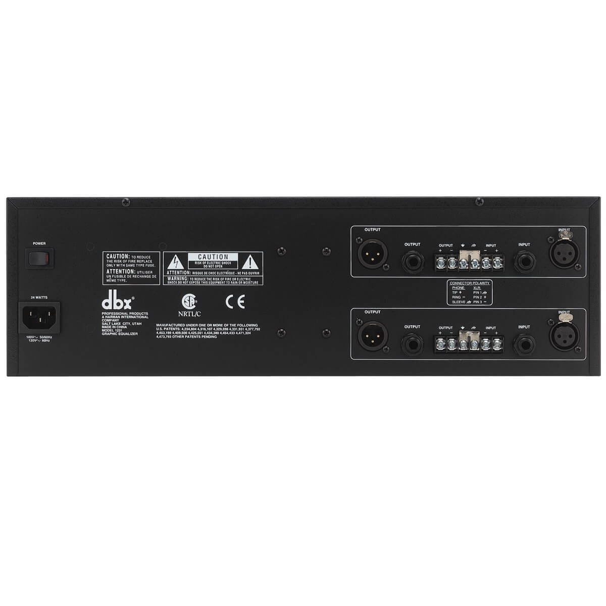 dbx 1231 - Dual Channel, 31-Band Equalizer Rich text editor, rear