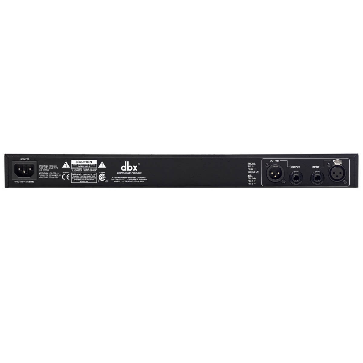 dbx 131s - Single 31-Band Graphic Equalizer, rear