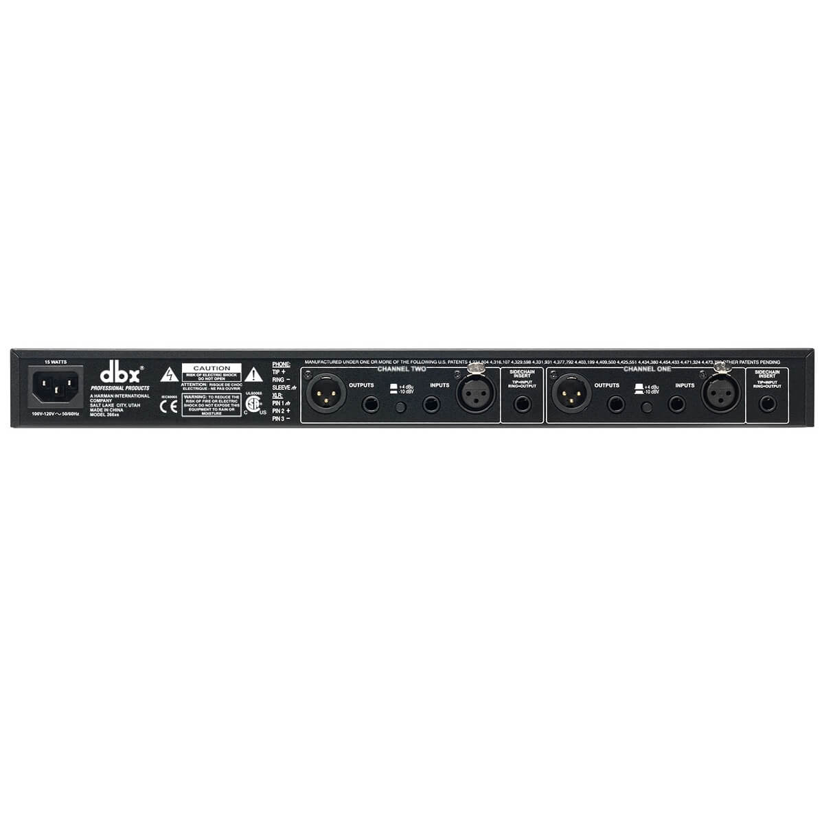 dbx 266xs - Dual Compressor, Limiter, Gate, rear