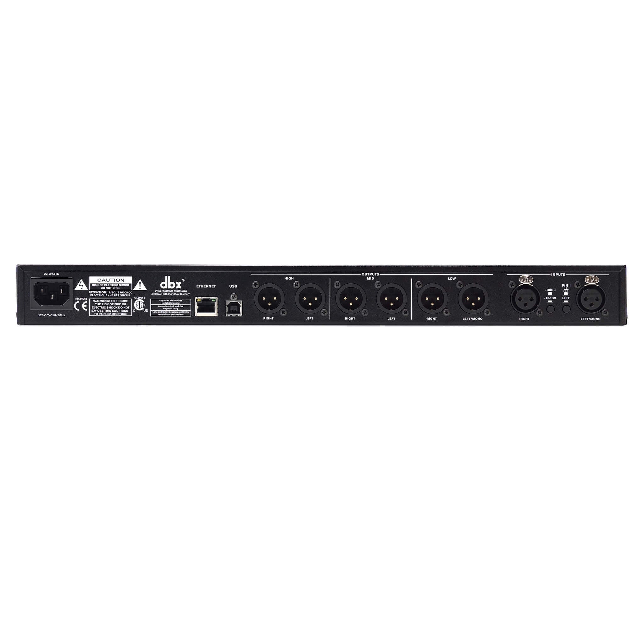 dbx DriveRack PA2 - Complete Loudspeaker Management System, rear