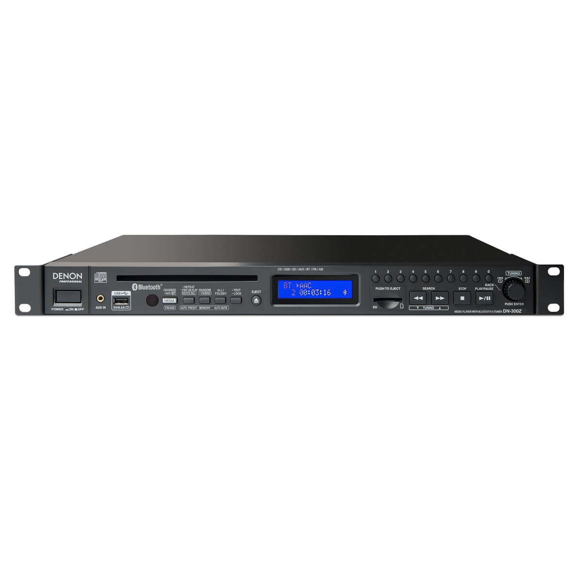 Denon DN-300Z Media Player with Bluetooth Receiver and AM/FM Tuner, front