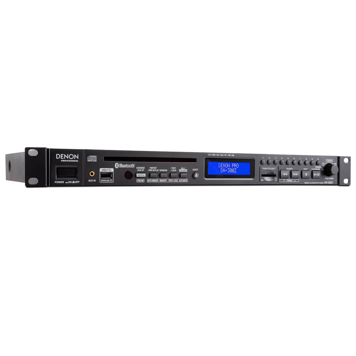 Denon DN-300Z Media Player with Bluetooth Receiver and AM/FM Tuner, left