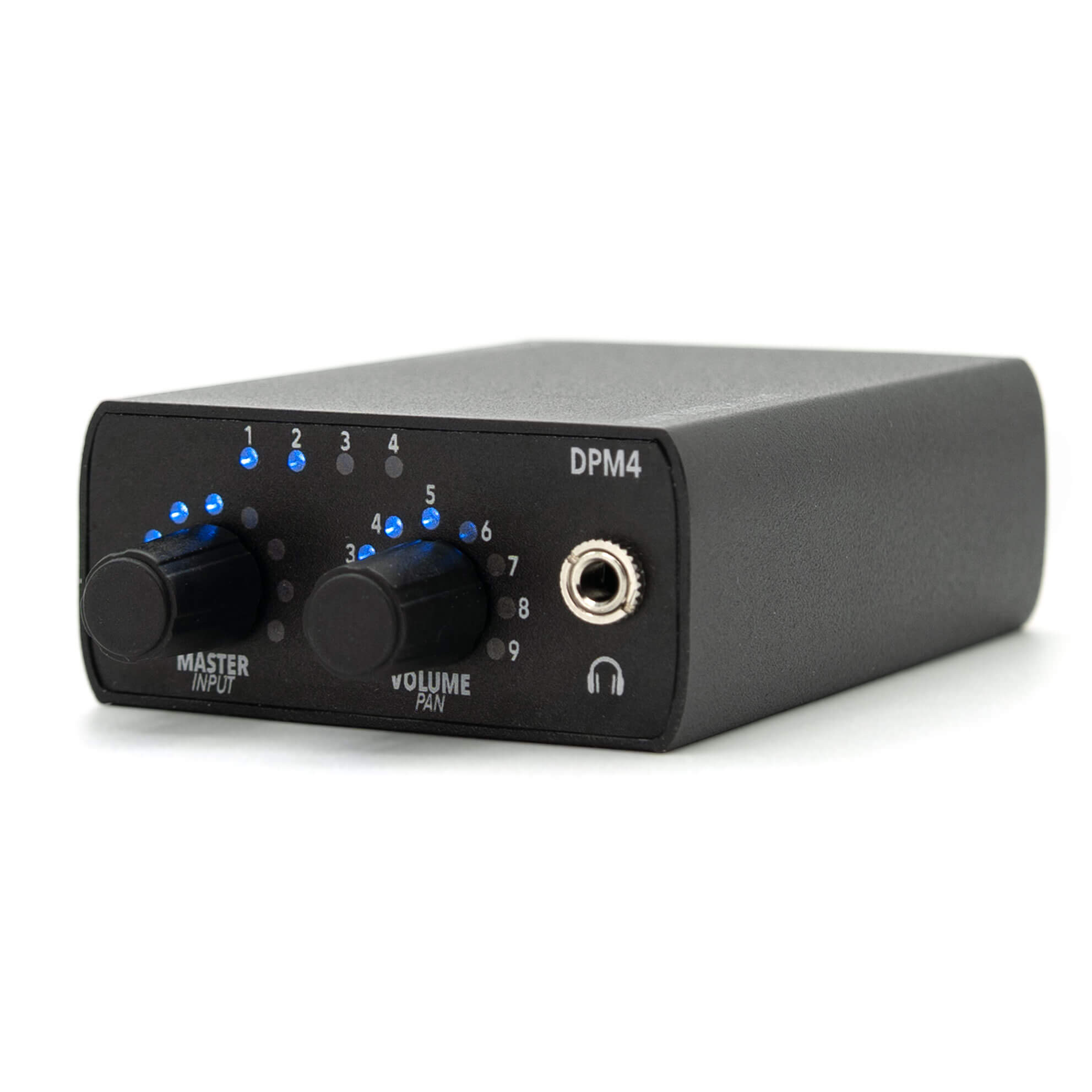 Digital Audio Labs DPM4 - 4-Channel Dante Personal Mixer, angled