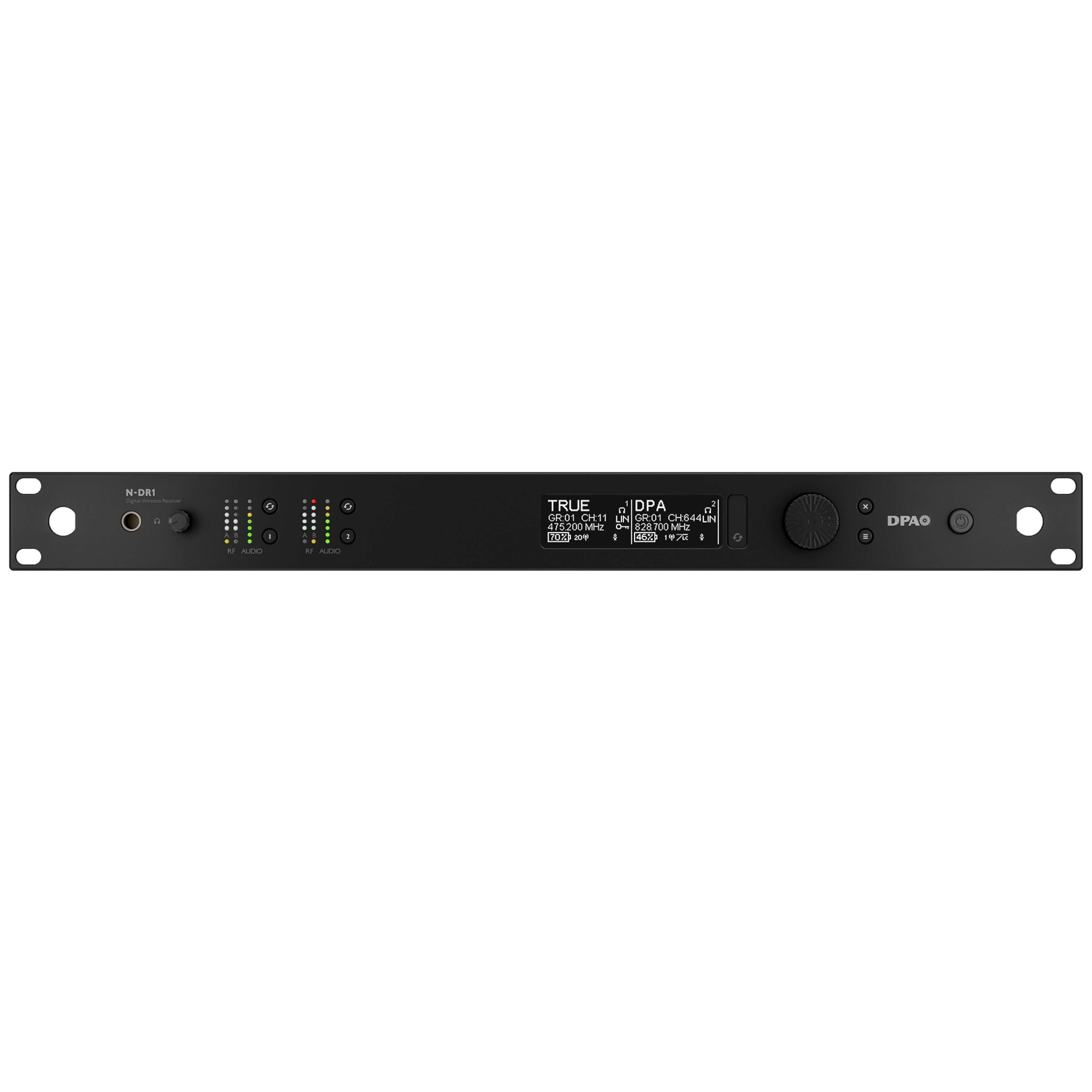 DPA N-DR1 - N-Series Dual Channel Digital Wireless Receiver with Dante, front