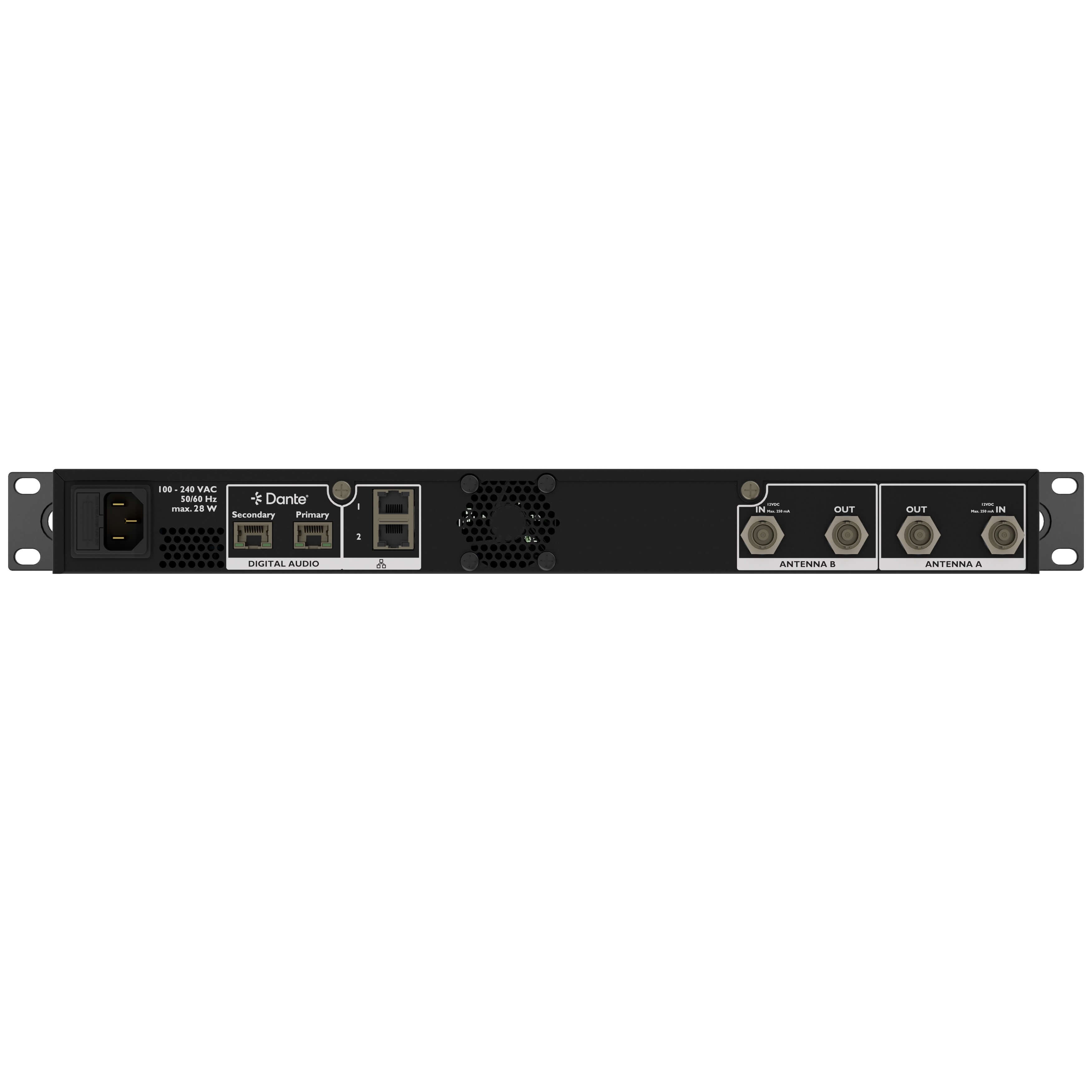 DPA N-DR1 - N-Series Dual Channel Digital Wireless Receiver with Dante, rear