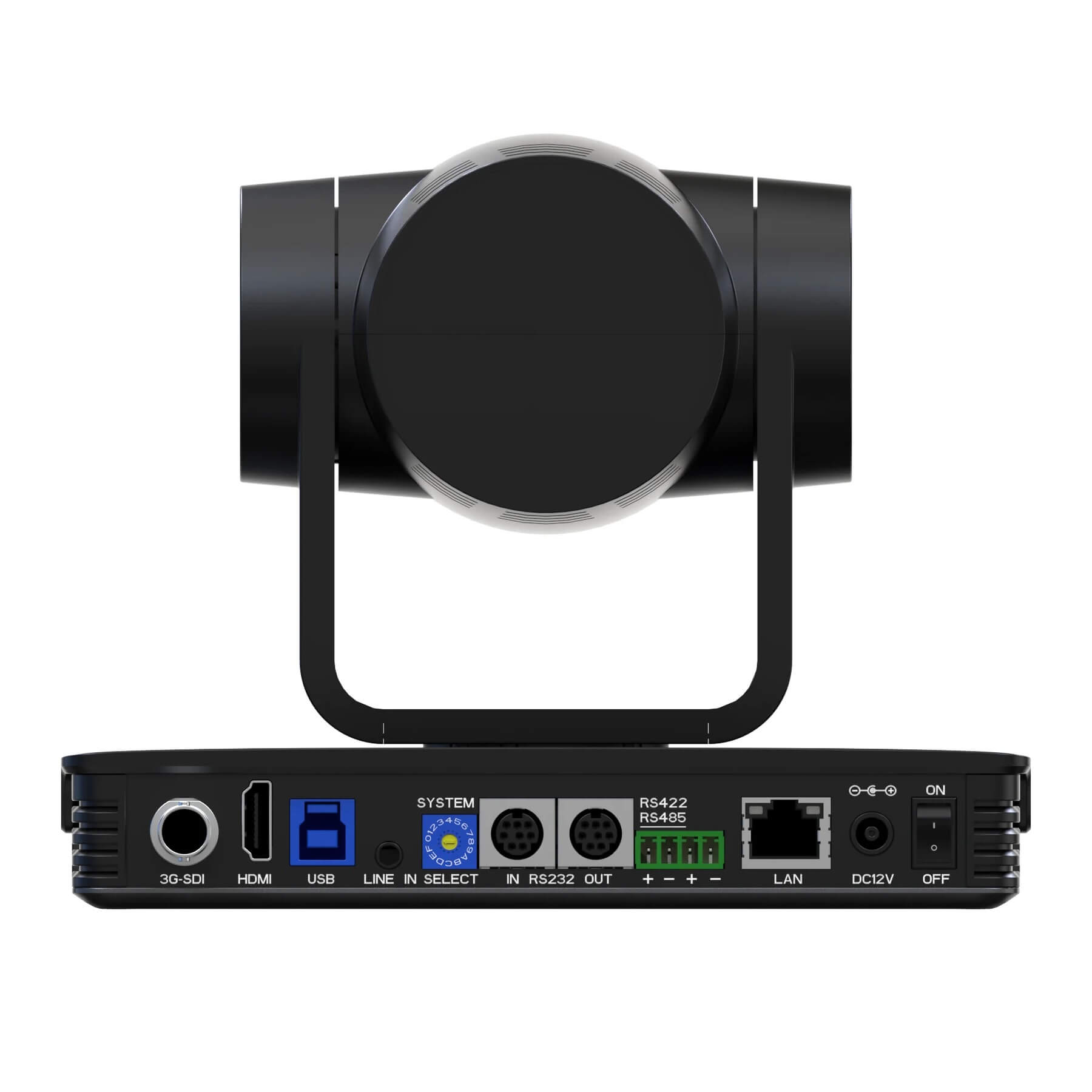 DVDO C4-1-B - HD PTZ Camera with HDMI/IP/3G-SDI/USB and AI Auto Tracking, rear