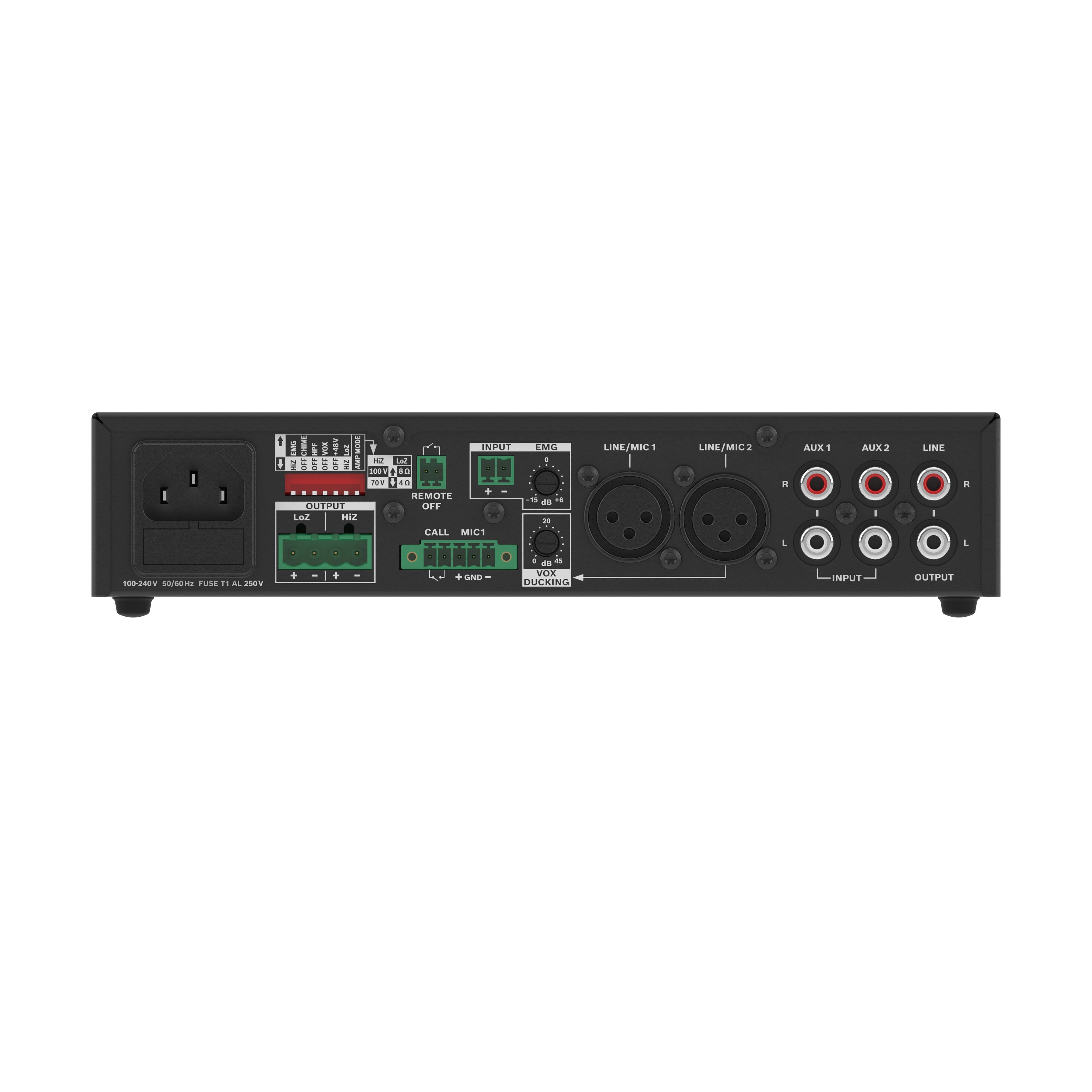 Dynacord U240:1M - 240W 1-Channel Mixer Amplifier, rear