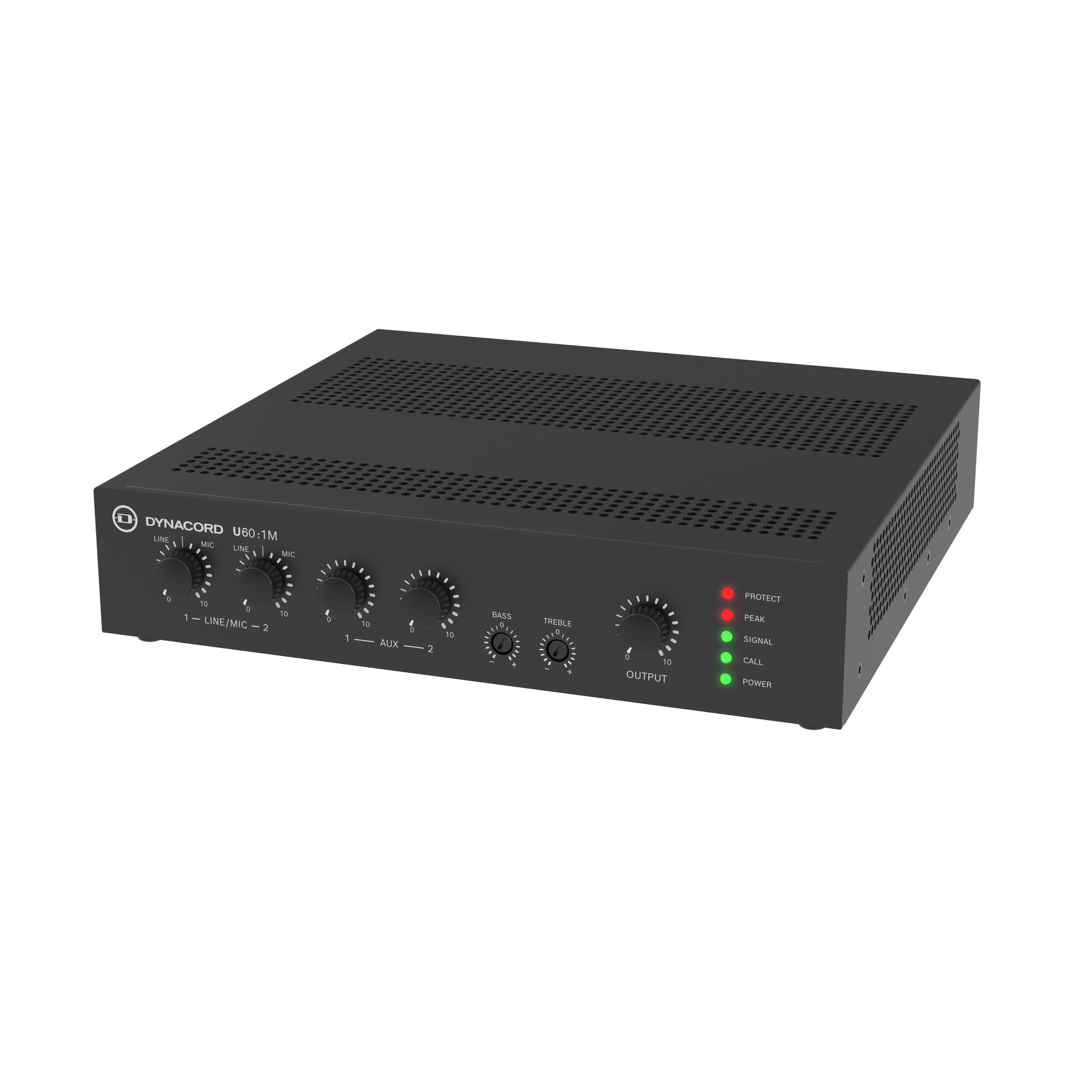 Dynacord U60:1M - 60W 1-Channel Mixer Amplifier, front right top