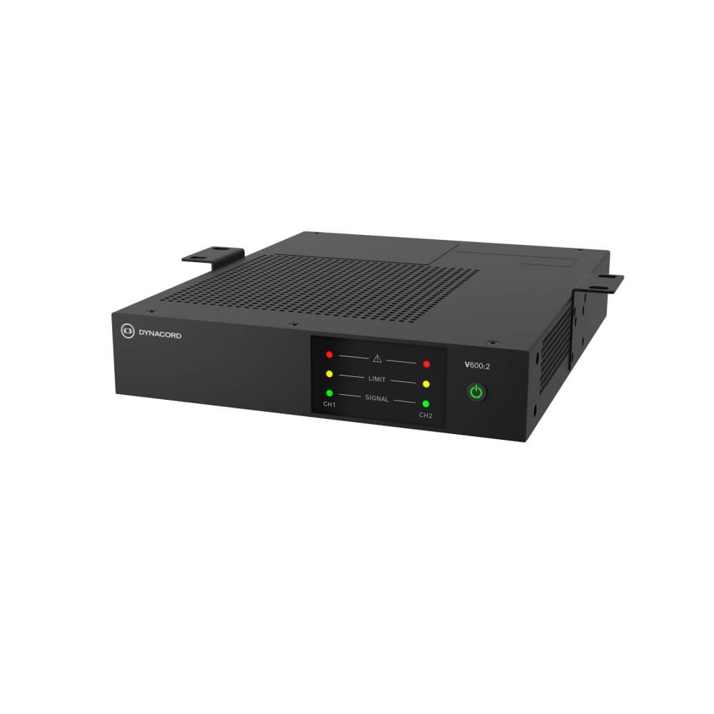 Dynacord V600:2 - 2-channel, 600W Commercial Power Amplifier, angle with brackets