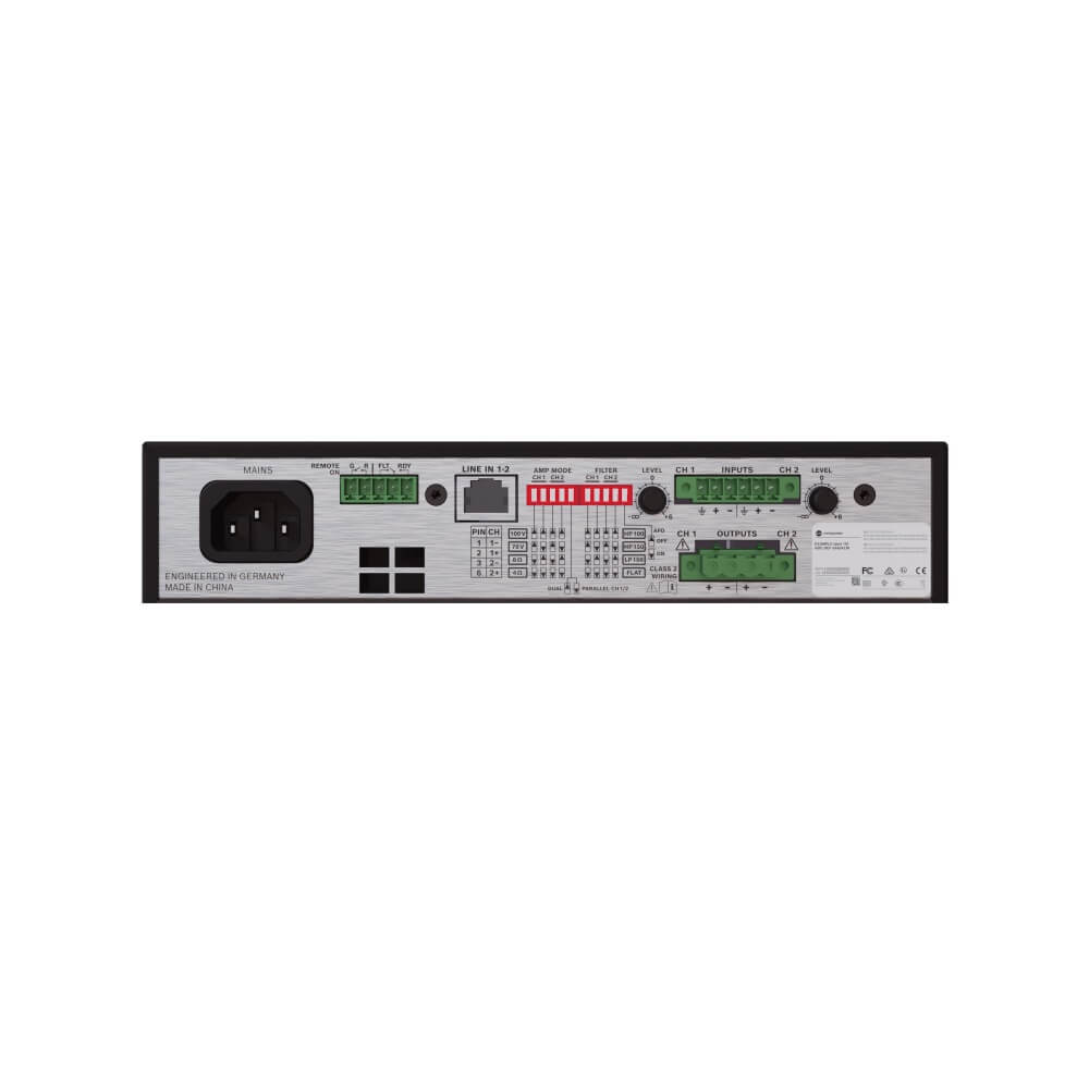 Dynacord V600:2 - 2-channel, 600W Commercial Power Amplifier, rear