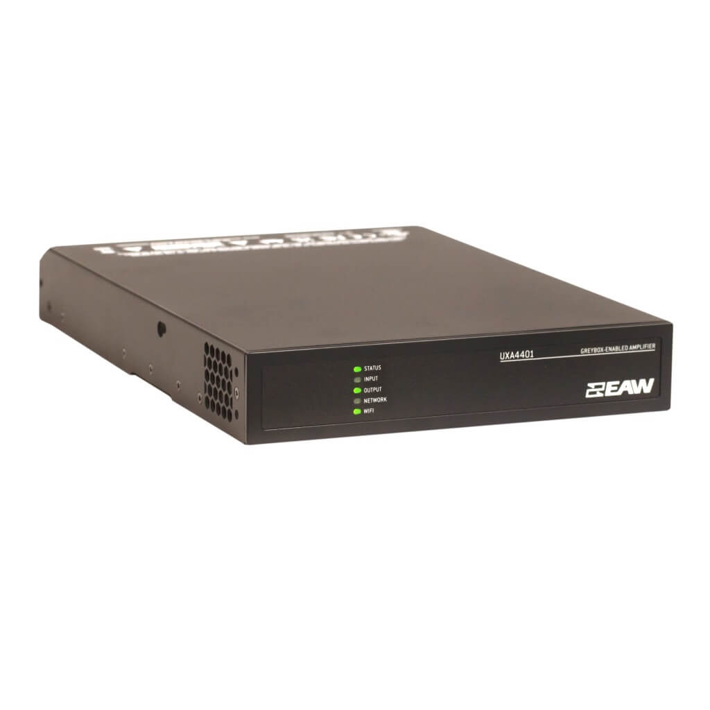 EAW UXA4401 - 4 x 280W Multipurpose Installation Amplifier, angle