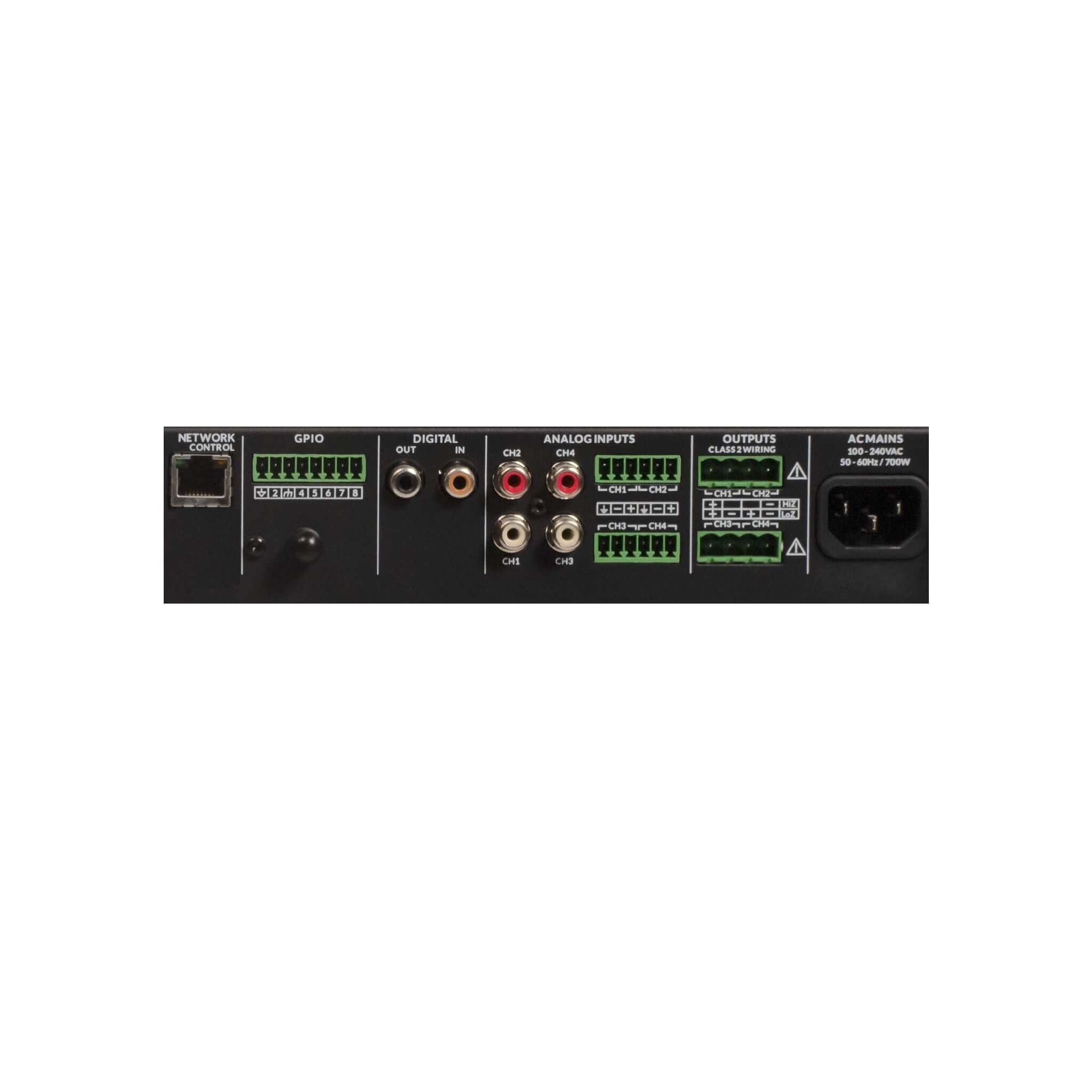 EAW UXA4403 - 4 x 800W Multipurpose Installation Amplifier, rear