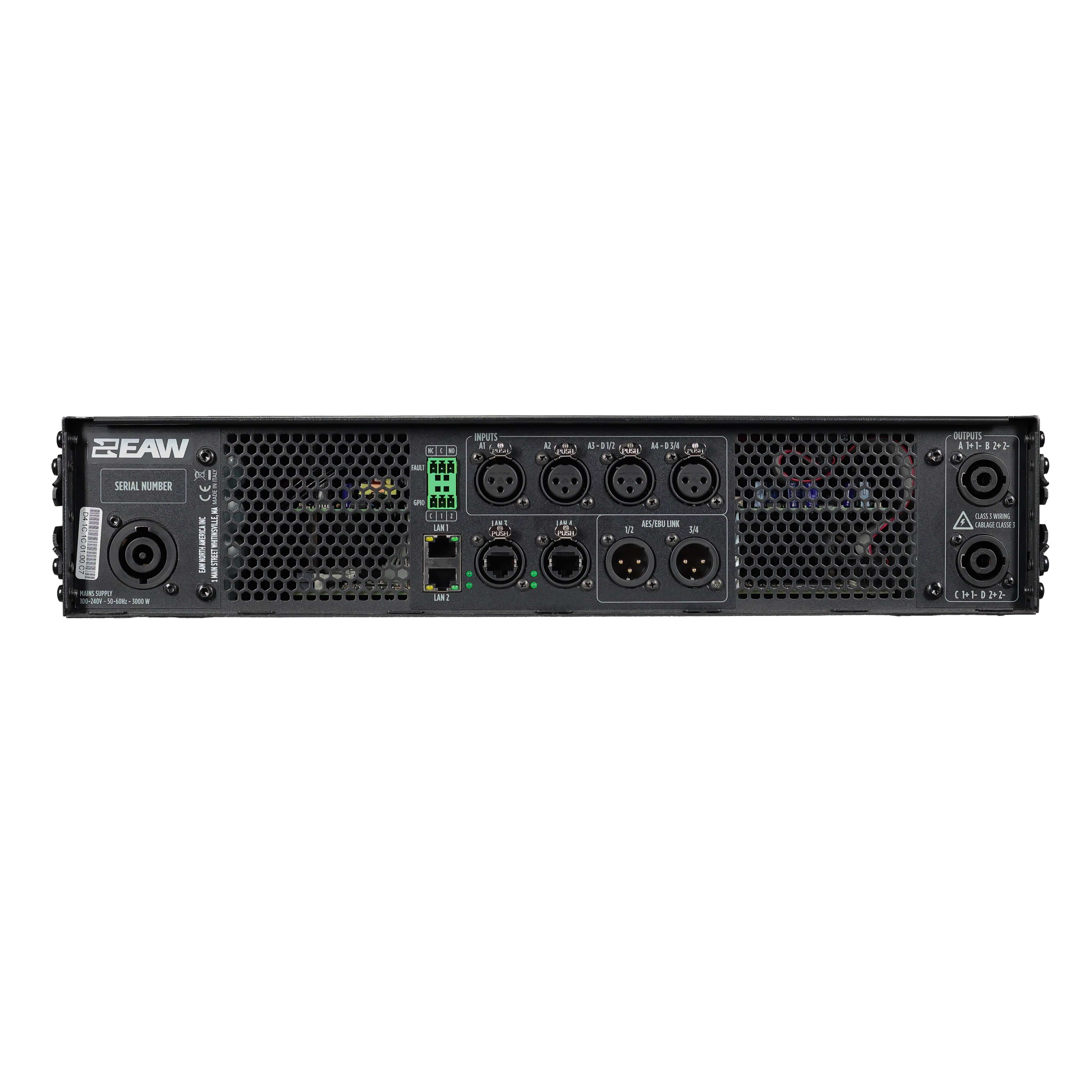 EAW UXA4416 - 4-channel x 4000W 96kHz DSP Amplifier, rear