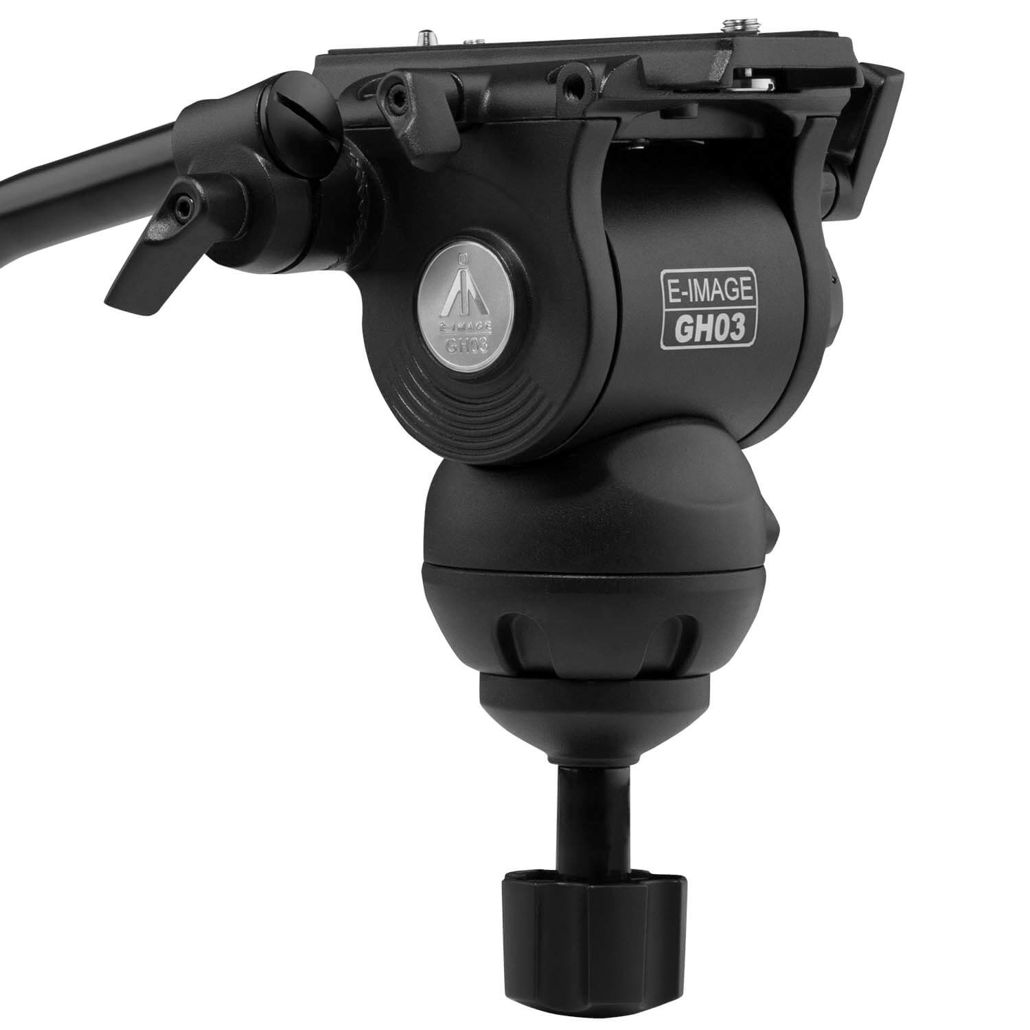 E-Image EG03A2 - Aluminum Tripod with 75mm Fluid Drag Video Head, GH03 head left