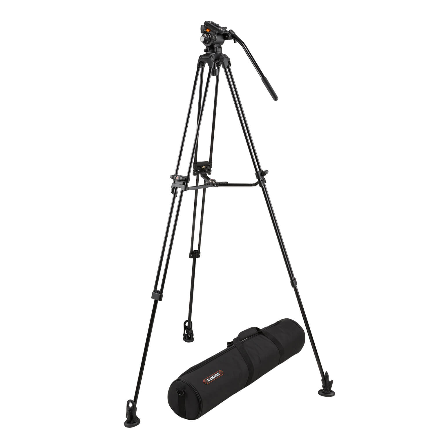E-Image EG03A2 - Aluminum Tripod with 75mm Fluid Drag Video Head kit
