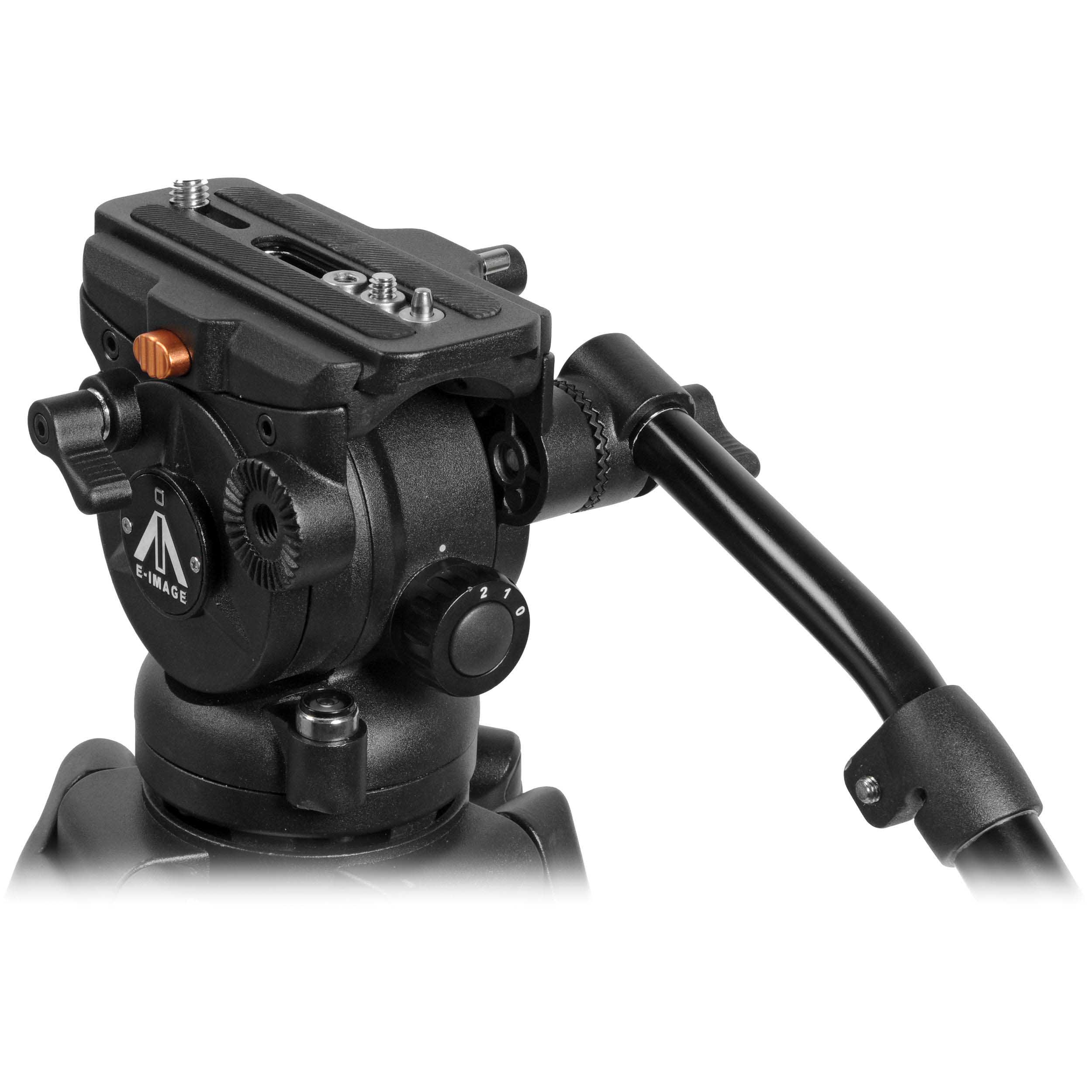 E-Image EK60AAM - 2-Stage Aluminum 75mm Fluid Head Tripod Kit, EH60 head rear
