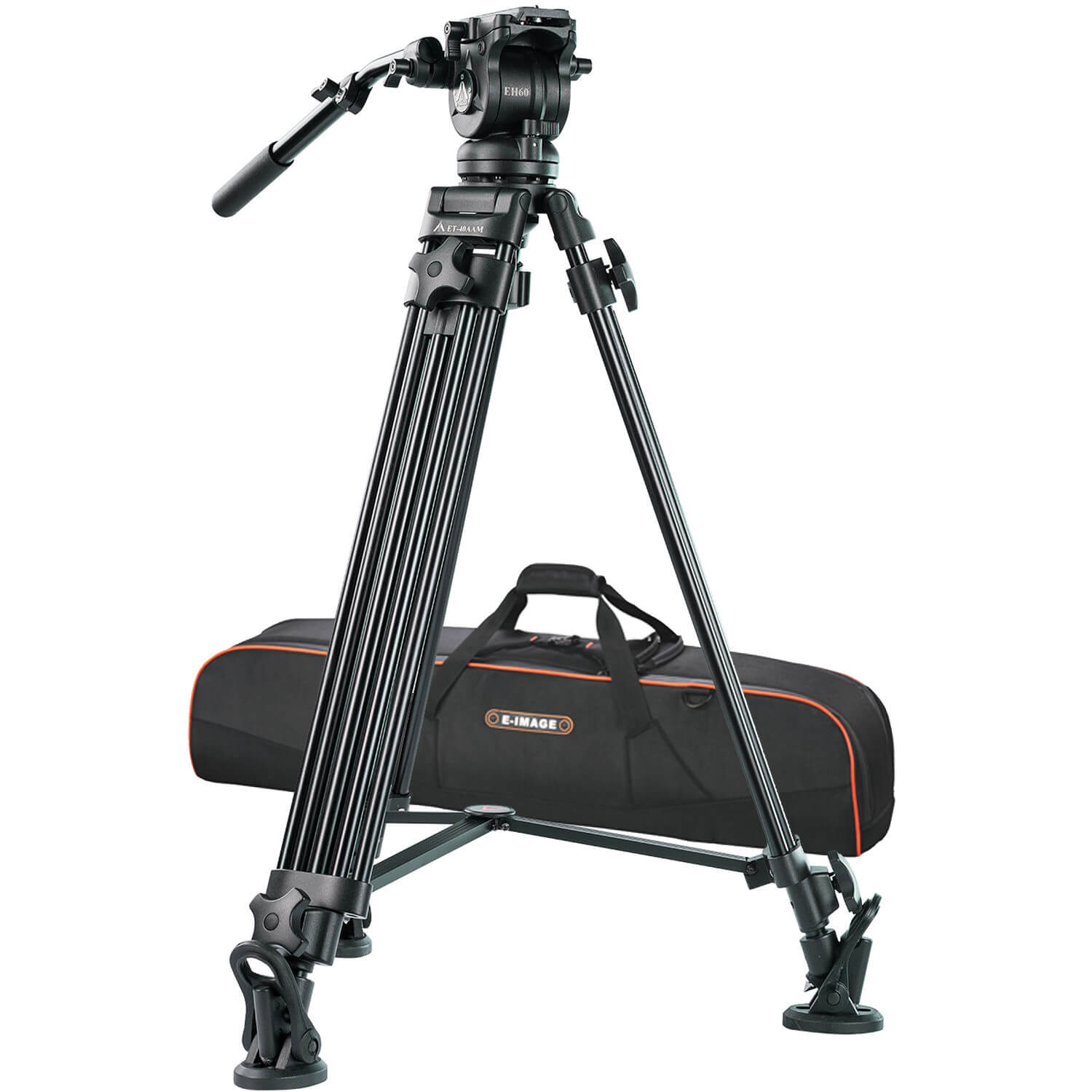E-Image EK60AAM - 2-Stage Aluminum 75mm Fluid Head Tripod Kit