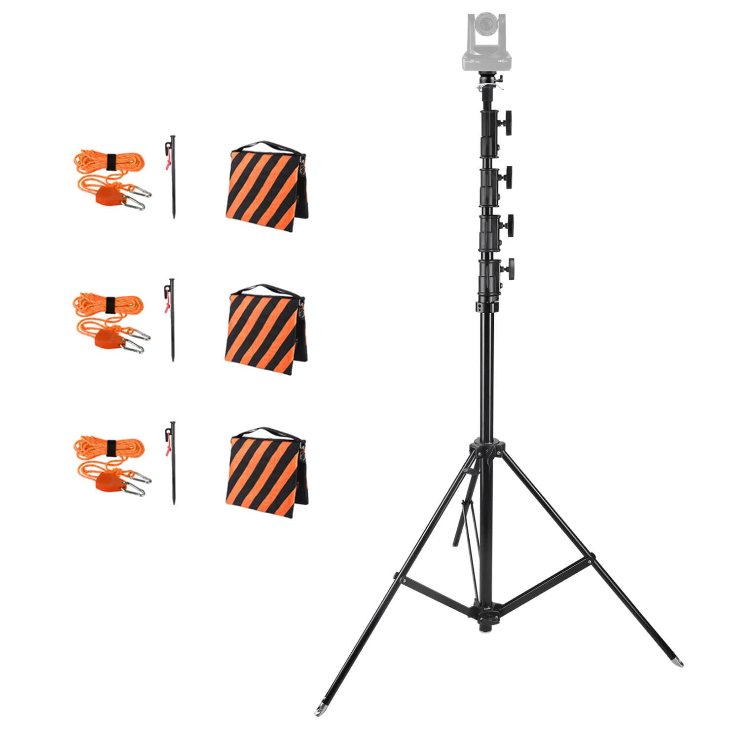 E-Image PTZ-STND-21A - 21 ft Aluminum PTZ Tripod Stand, kit