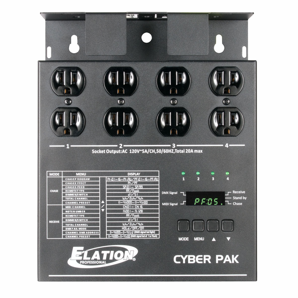 Elation Cyber Pak - 4-Channel Dimmer/Relay/MIDI Pack