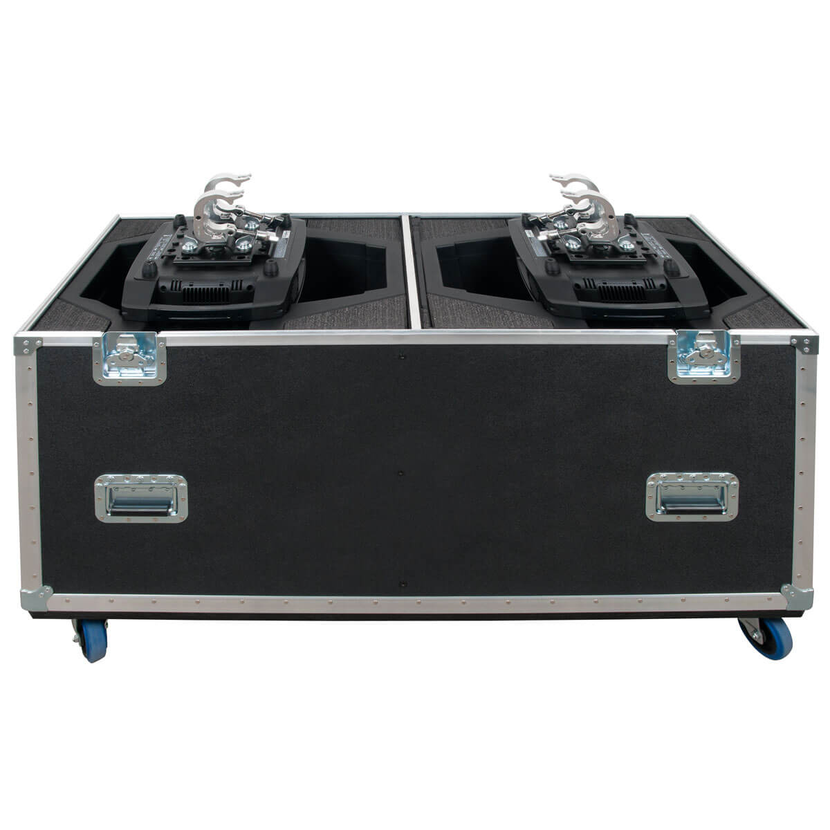 Elation DRCPRO001 - Artiste Maximus and Monet 2-Pack FIL Road Case, open with 2 Monet fixtures