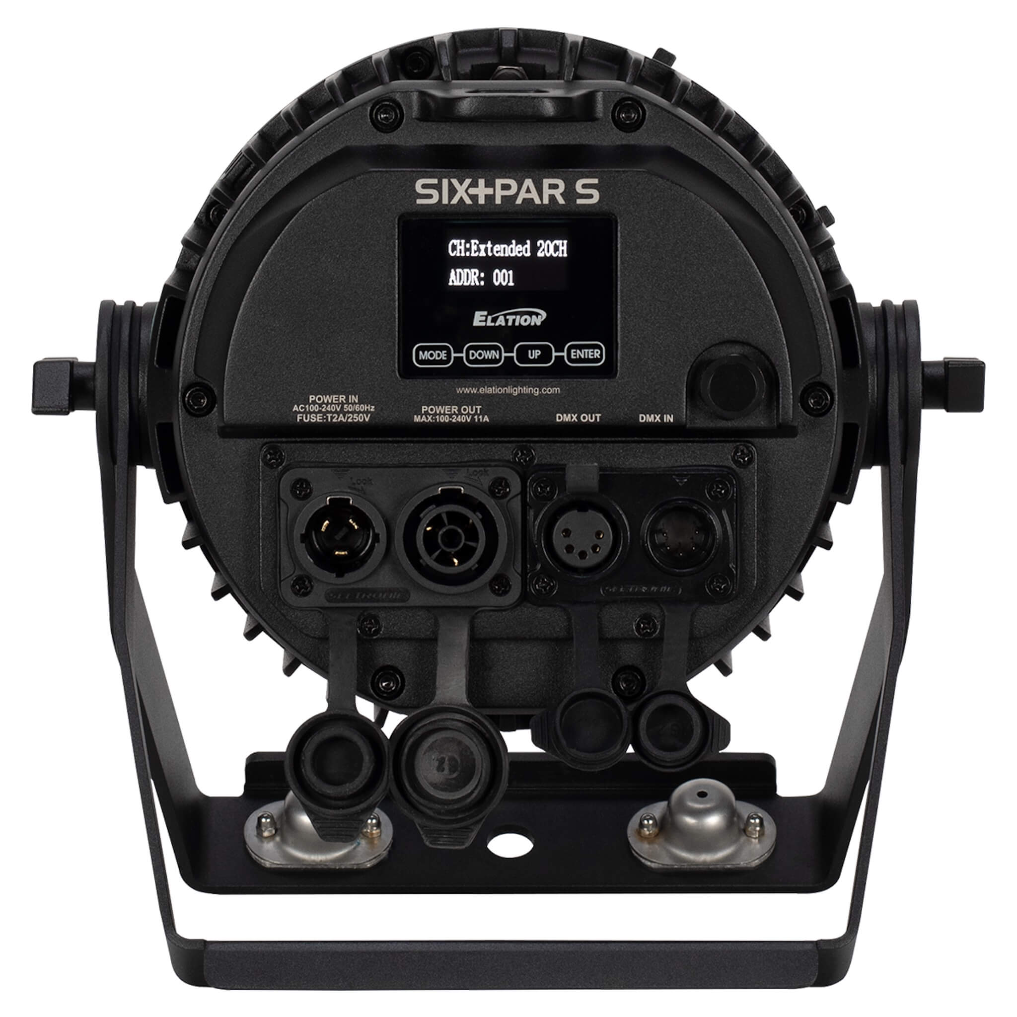 Elation SIX+ PAR S - RGBLA+UV LED Wash Par Fixture, rear DMX