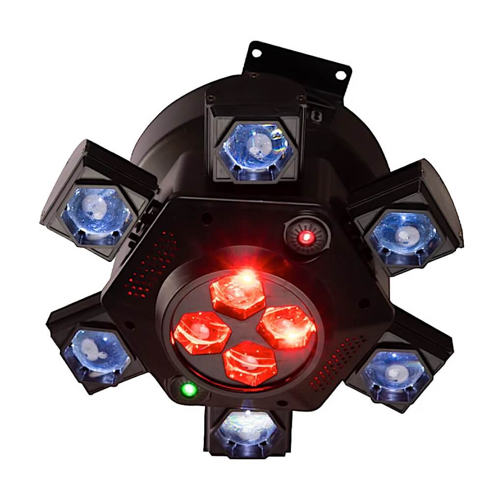 Eliminator Lighting CenterDroid - RGBW LED + Laser Effects Fixture, angle