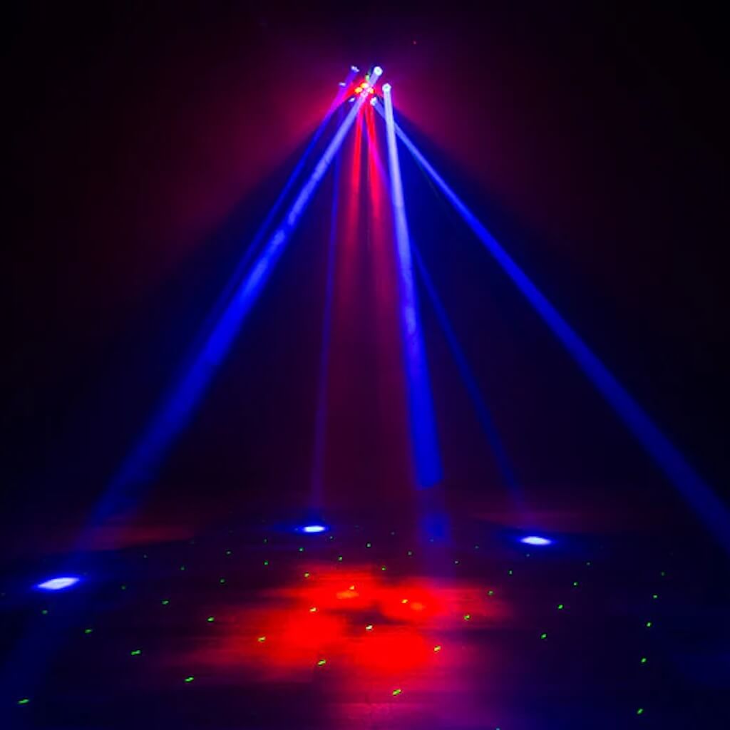 Eliminator Lighting CenterDroid - RGBW LED + Laser Effects Fixture, colorful light show