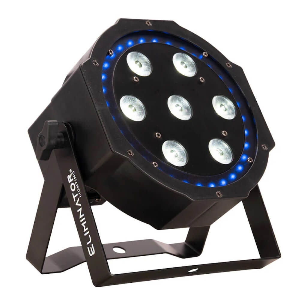 Eliminator Lighting LP 8R - RGBW LED Wash Fixture with FX Outer Ring, angled right