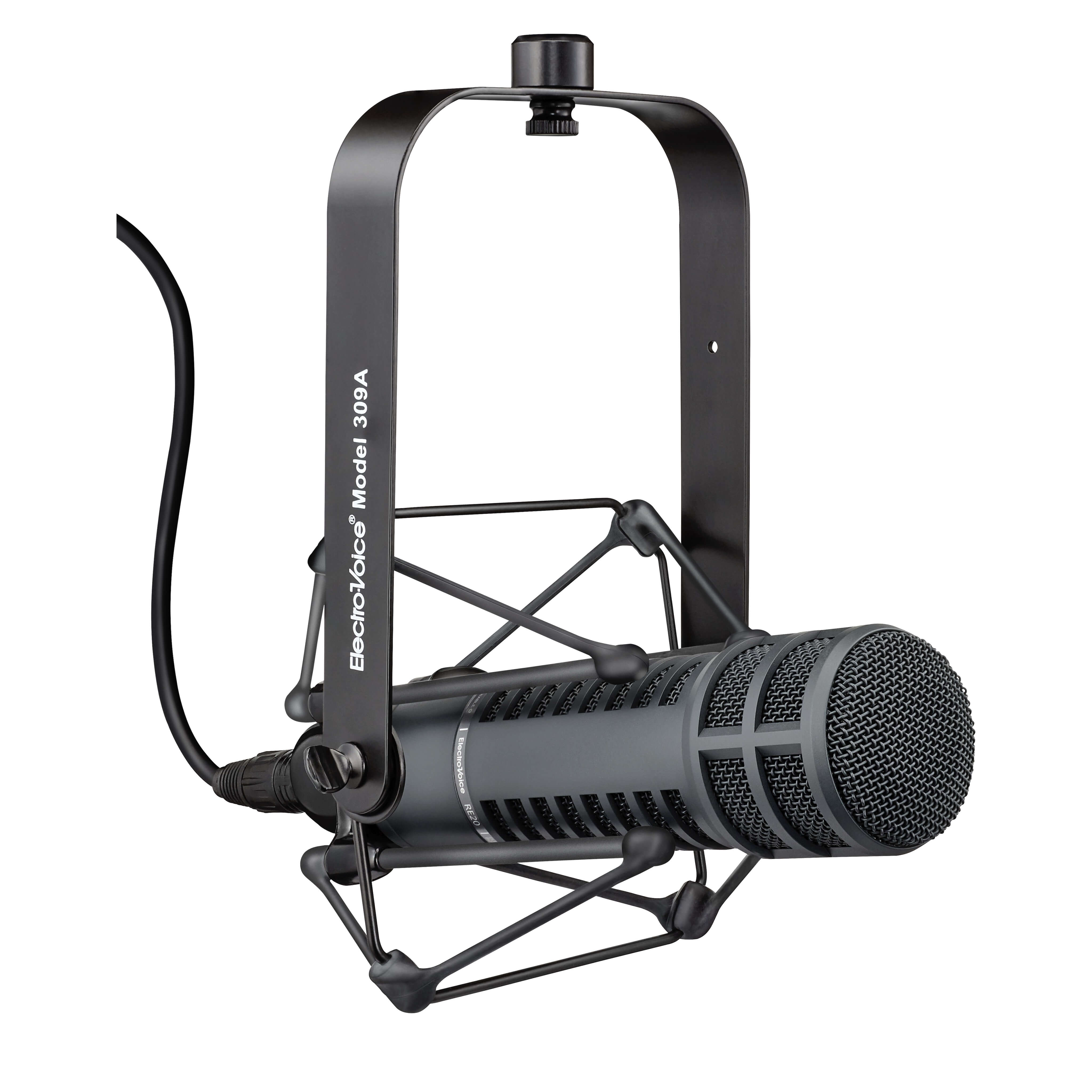 Electro-Voice RE20 Black - Variable‑D Dynamic Cardioid Studio Microphone in 309a mount with cable