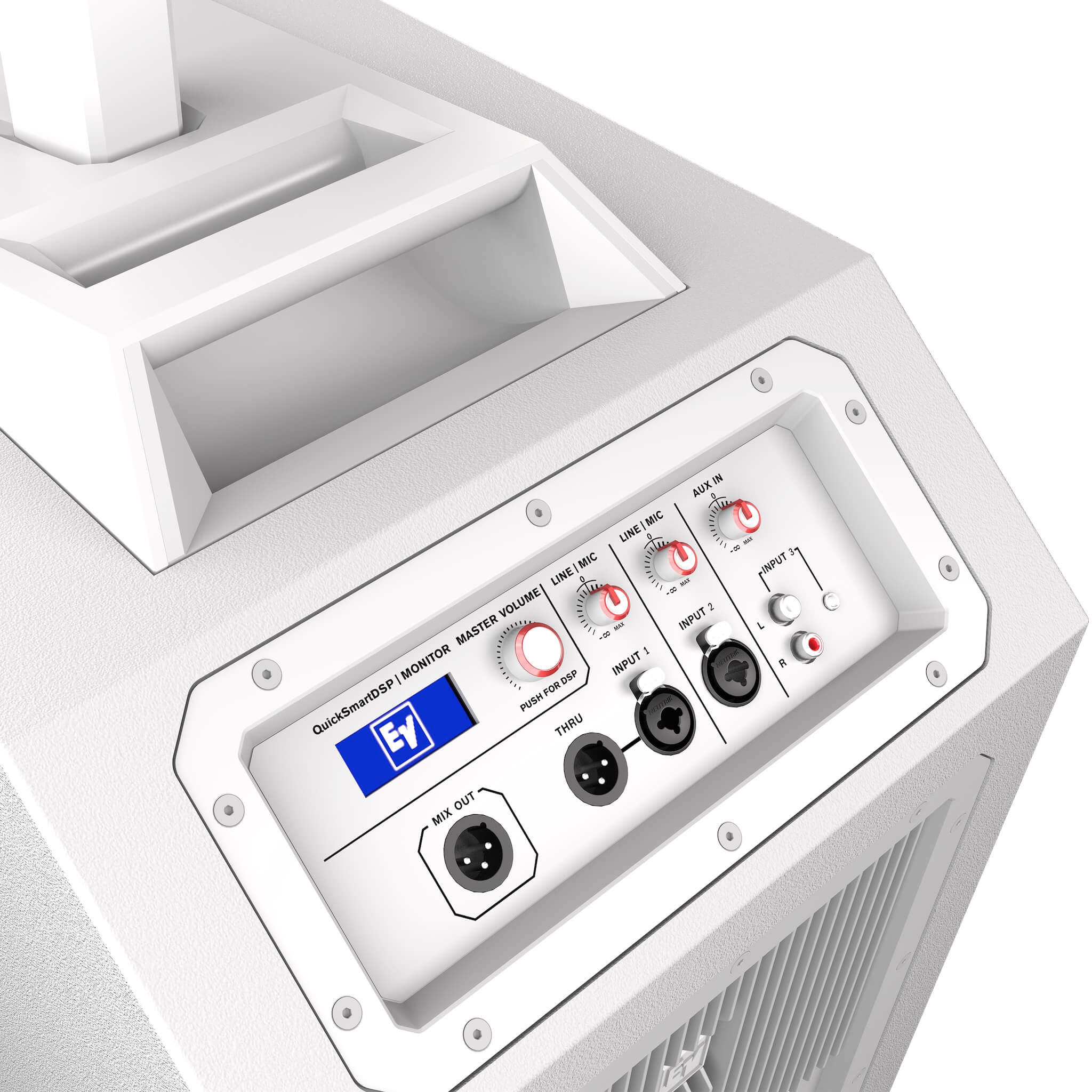 Electro-Voice EVOLVE 50 - Portable Column System, white sub rear angle